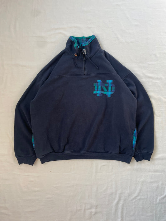 Vintage Notre Dame Quarter Zip Sweatshirt XLarge