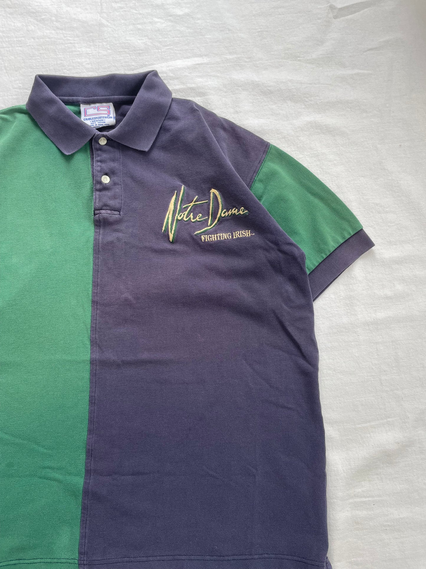 Vintage Notre Dame Fighting Irish Polo Shirt Medium