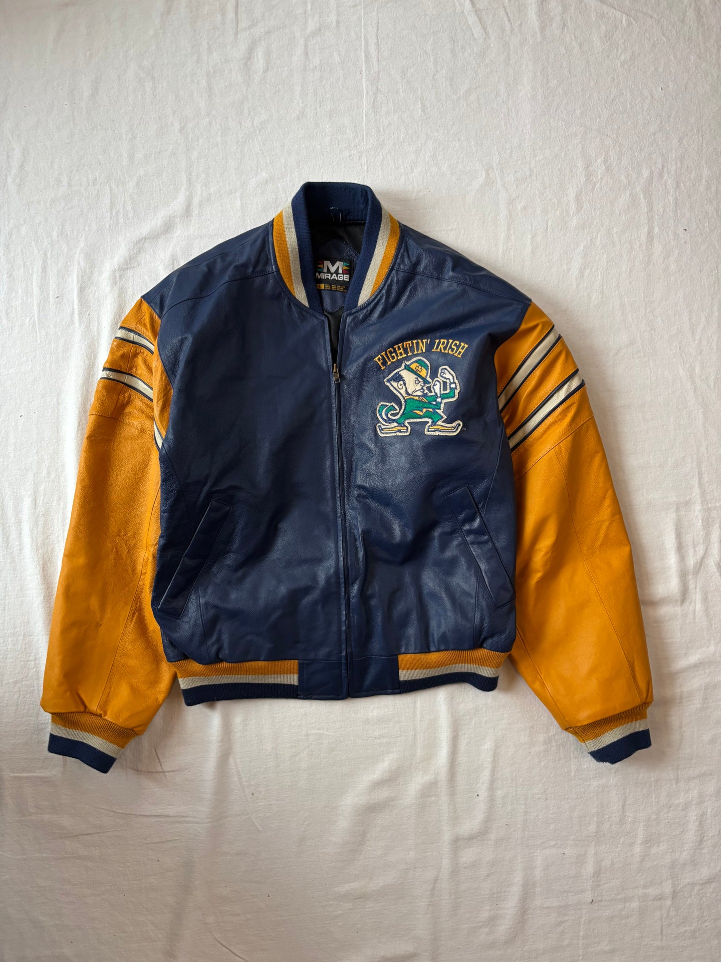 Vintage Notre Dame Leather Jacket Large