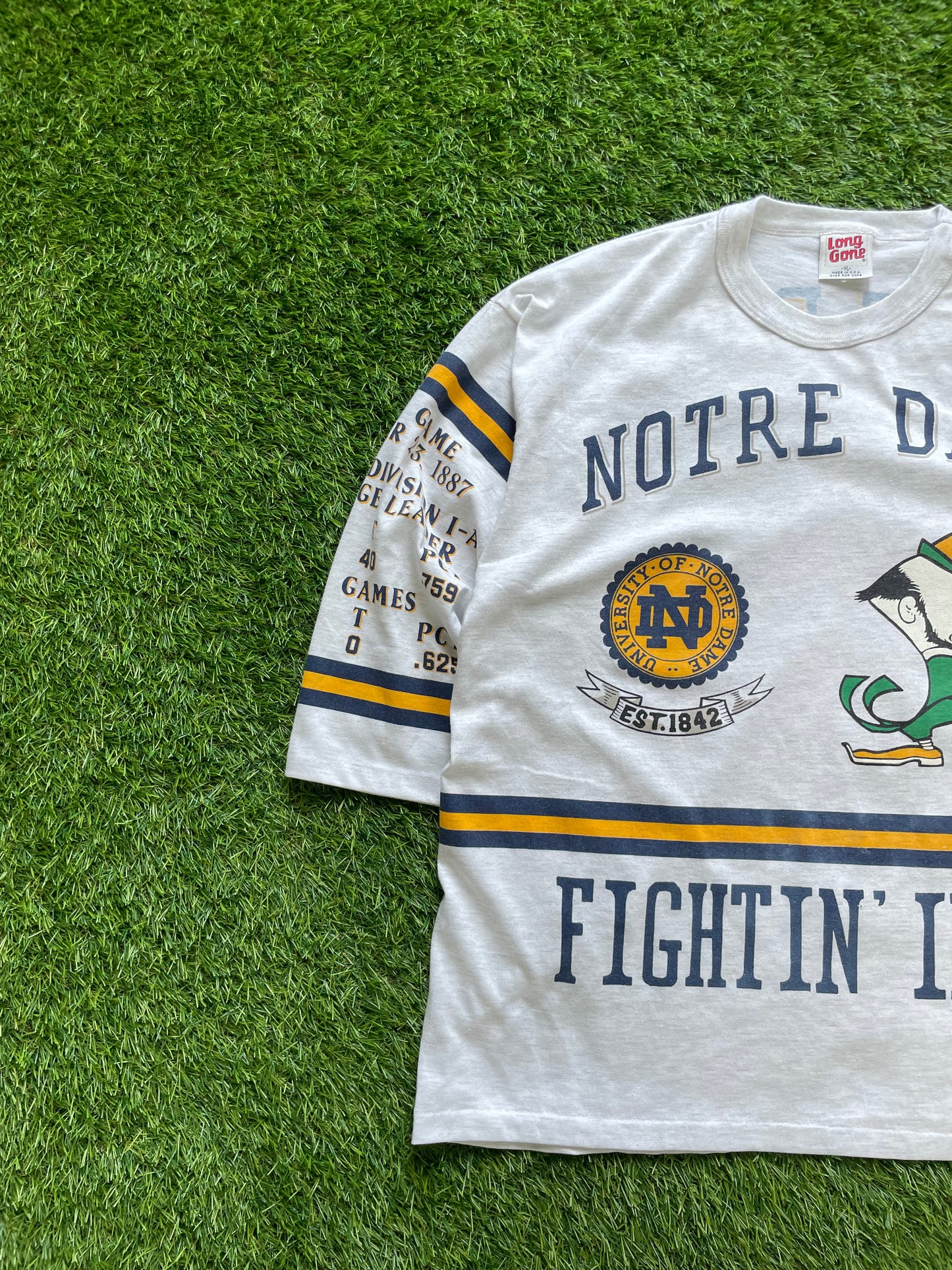 Vintage Notre Dame Football National Championship 3/4 Quarter Shirt XLarge