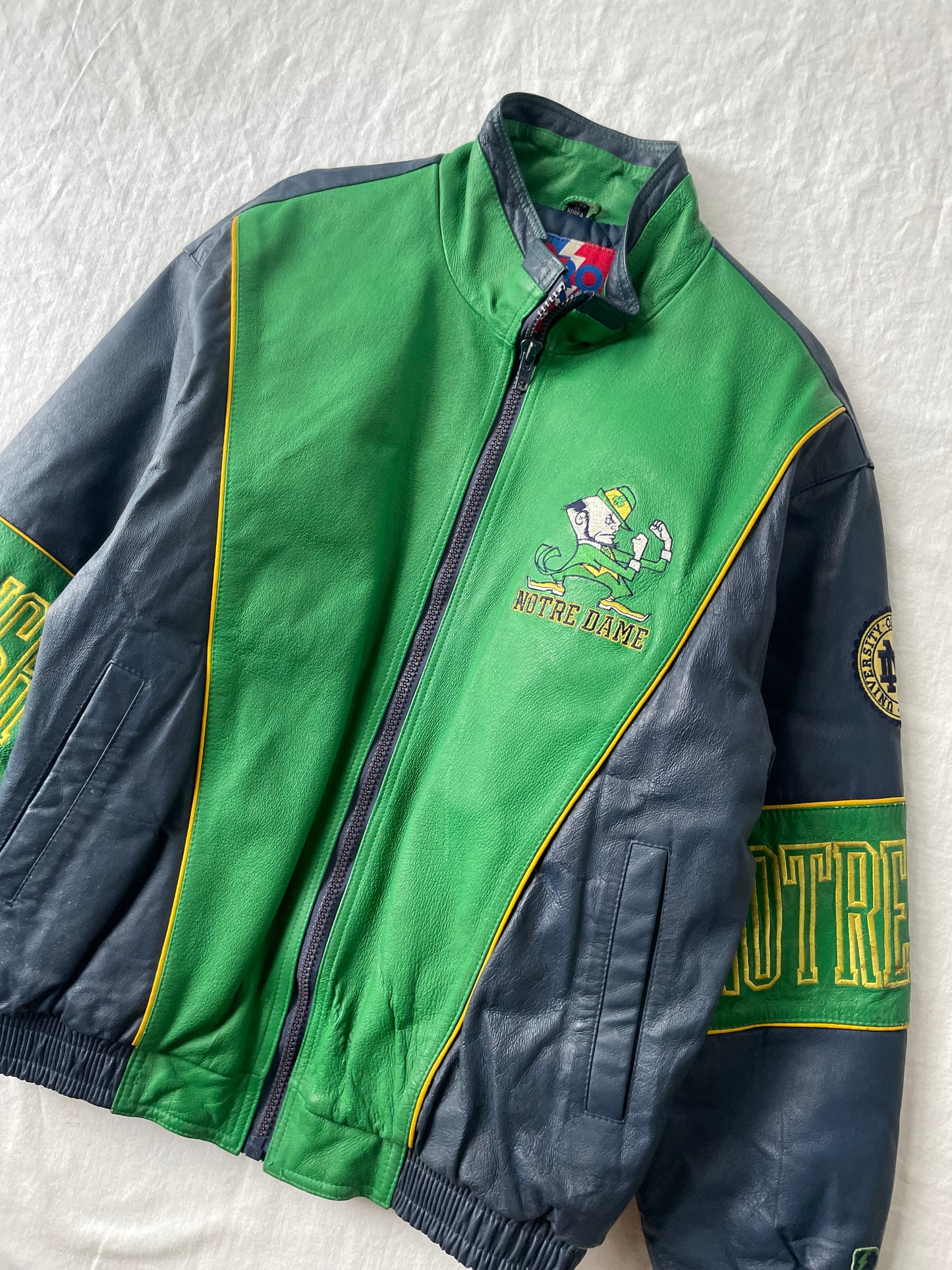 Vintage Notre Dame ProPlayer Leather Jacket Large