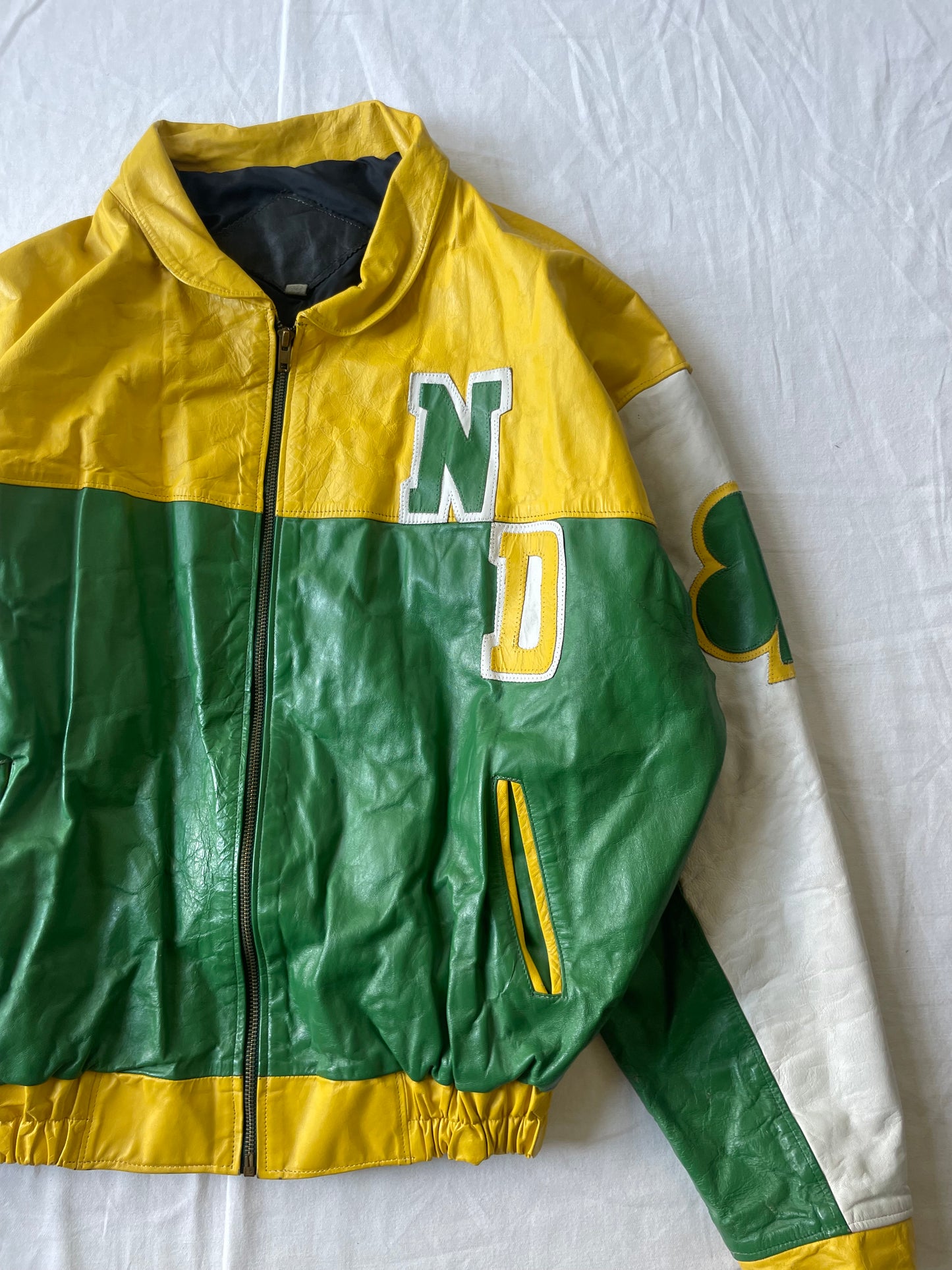 Vintage Notre Dame Fightin Irish Leather Jacket Large