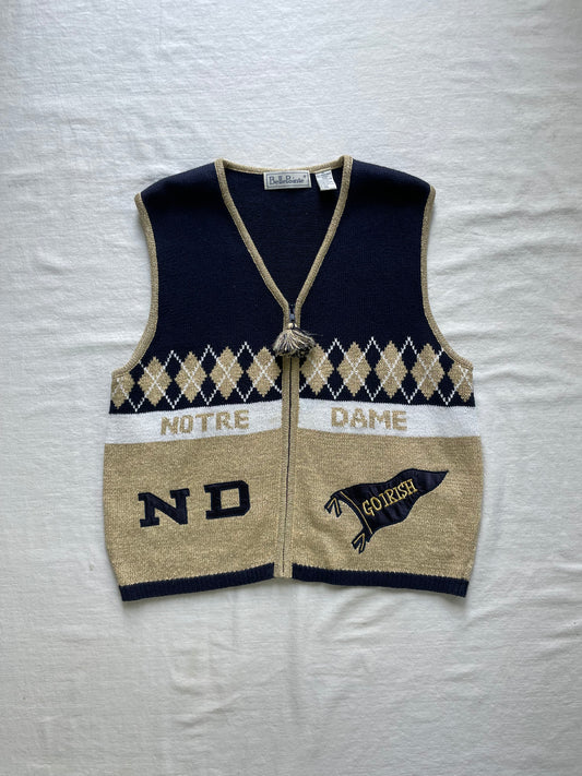 Vintage Notre Dame Sweater Vest XLarge