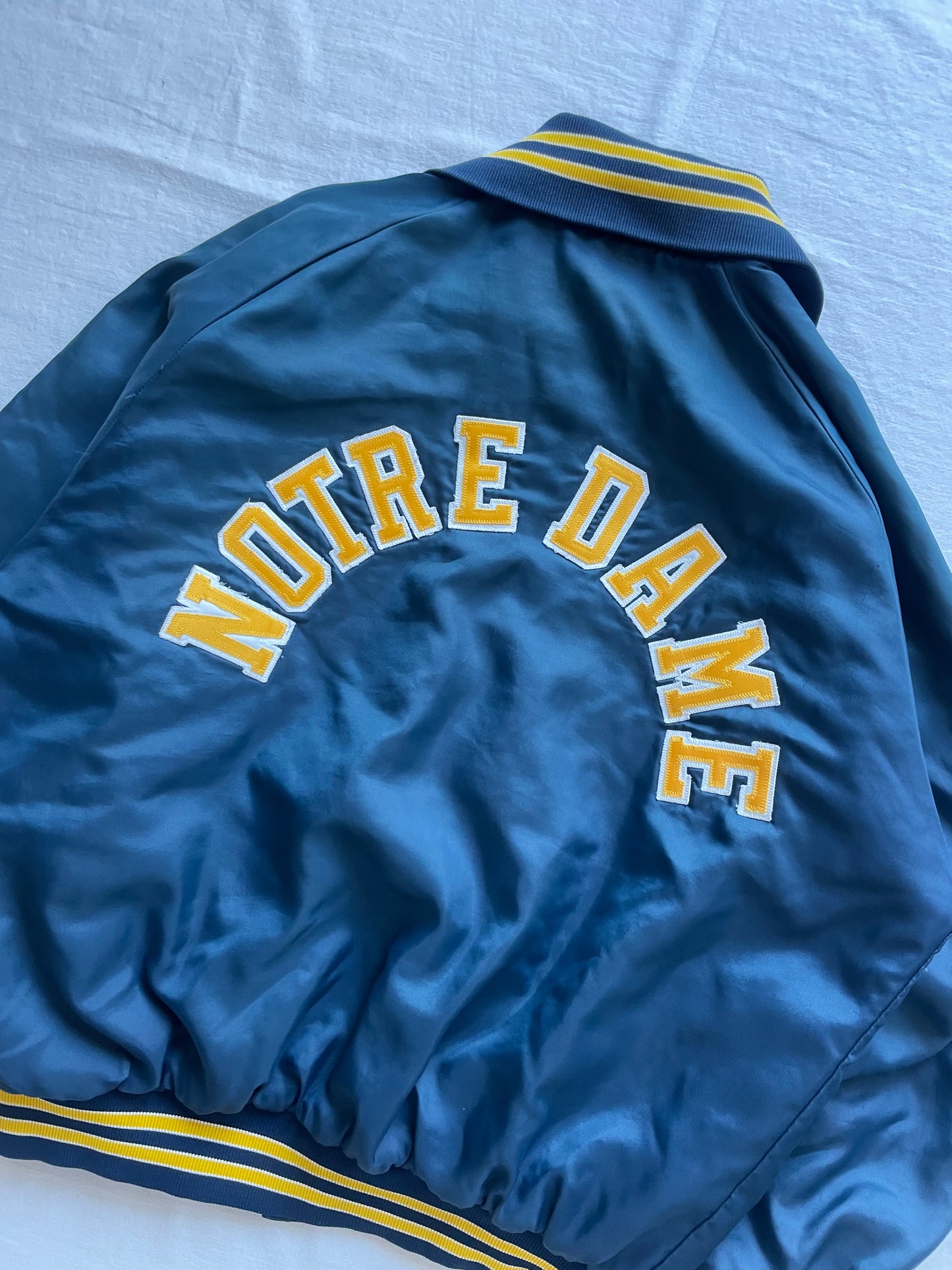 Vintage Notre Dame Spell Out Jacket Large