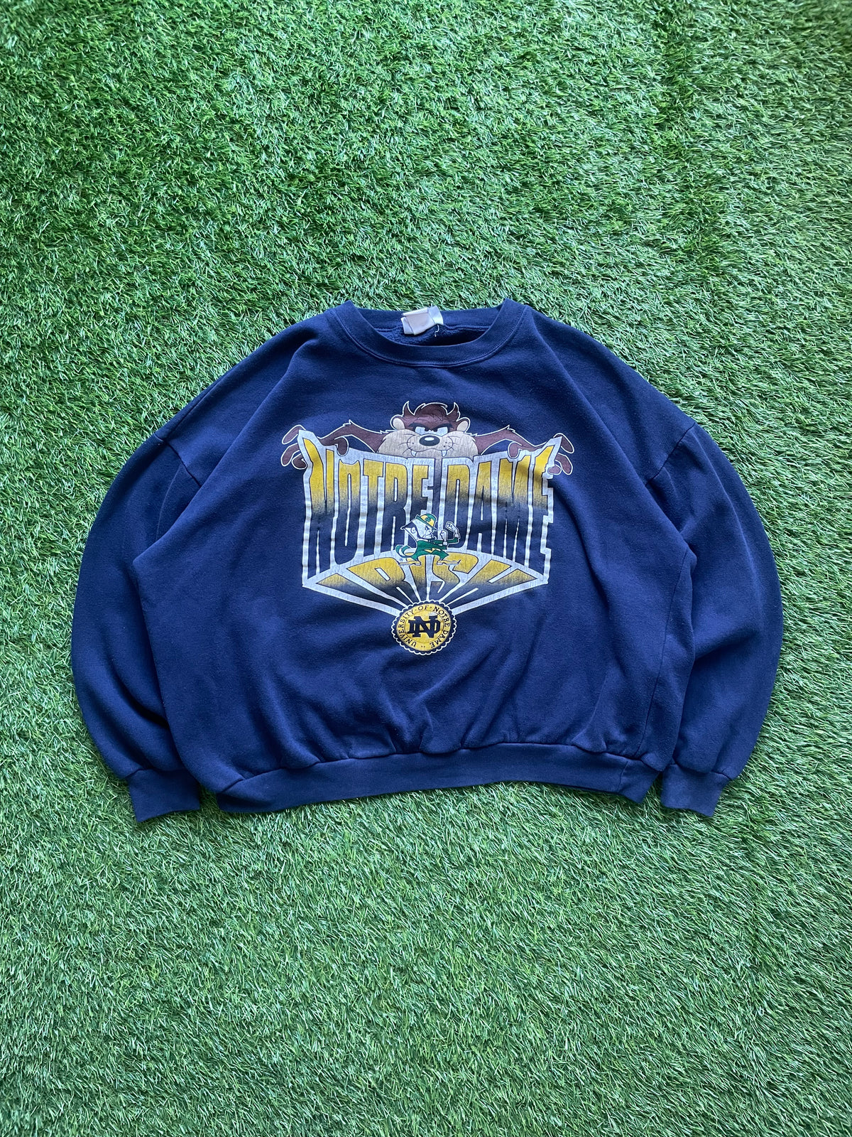 Vintage Notre Dame Taz Crewneck Sweatshirt 2XL/3XL