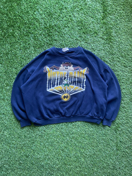 Vintage Notre Dame Taz Crewneck Sweatshirt 2XL/3XL