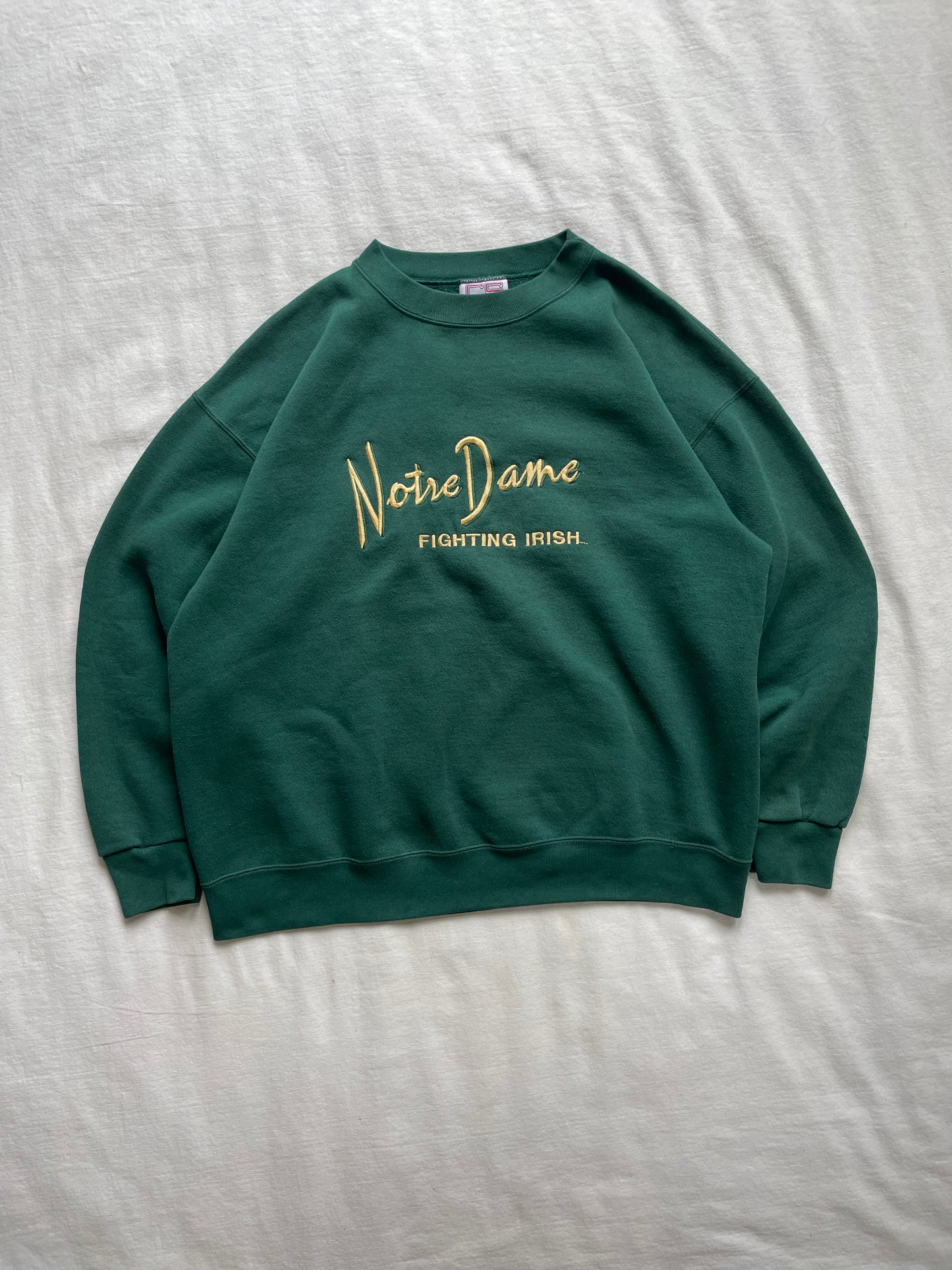 Vintage Notre Dame Fighting Irish Green Crewneck XLarge