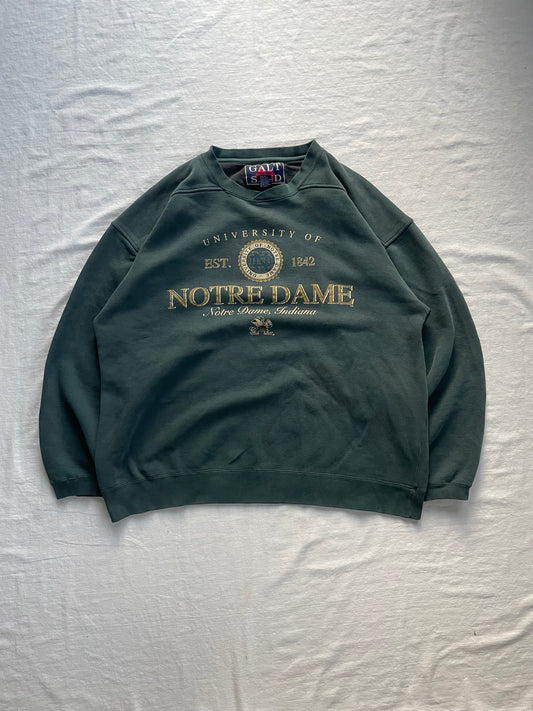 Vintage Notre Dame Green Crewneck XLarge