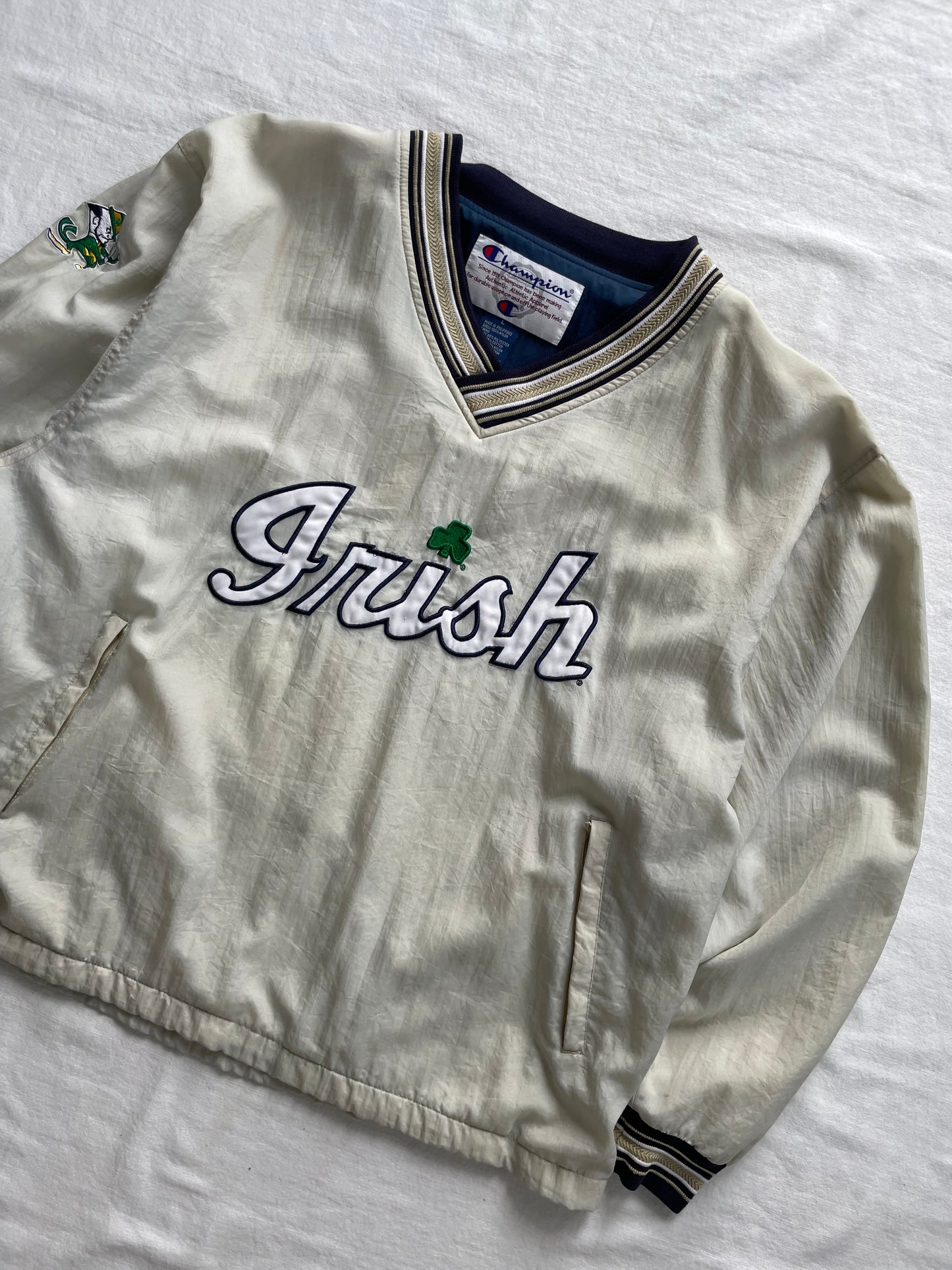 Vintage Notre Dame Gold Irish Pullover Windbreaker Large