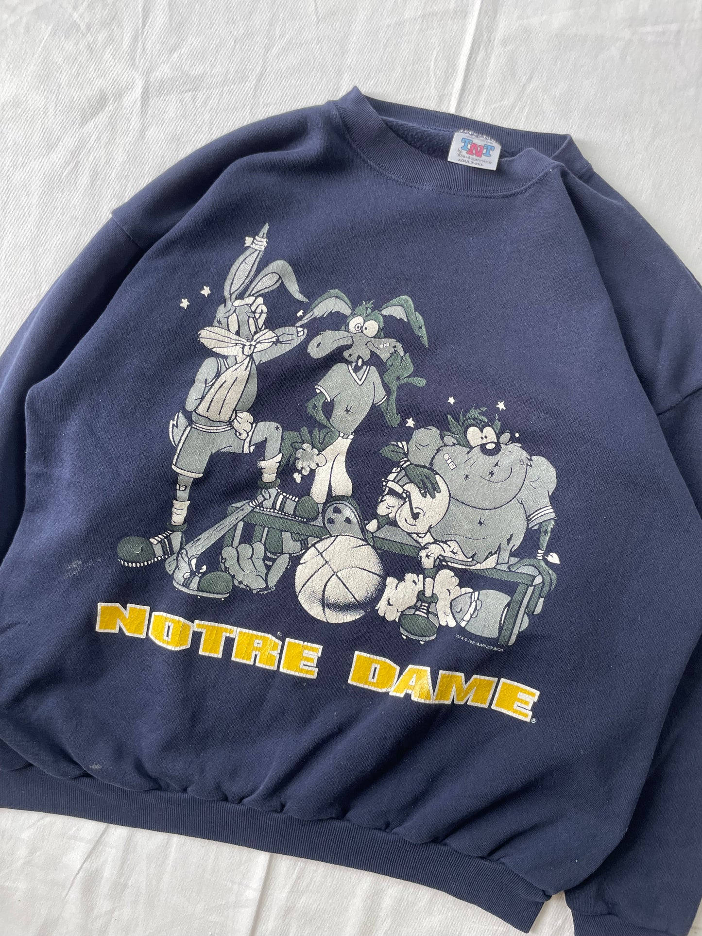 Vintage Notre Dame Looney Tunes Crewneck XLarge/2XL