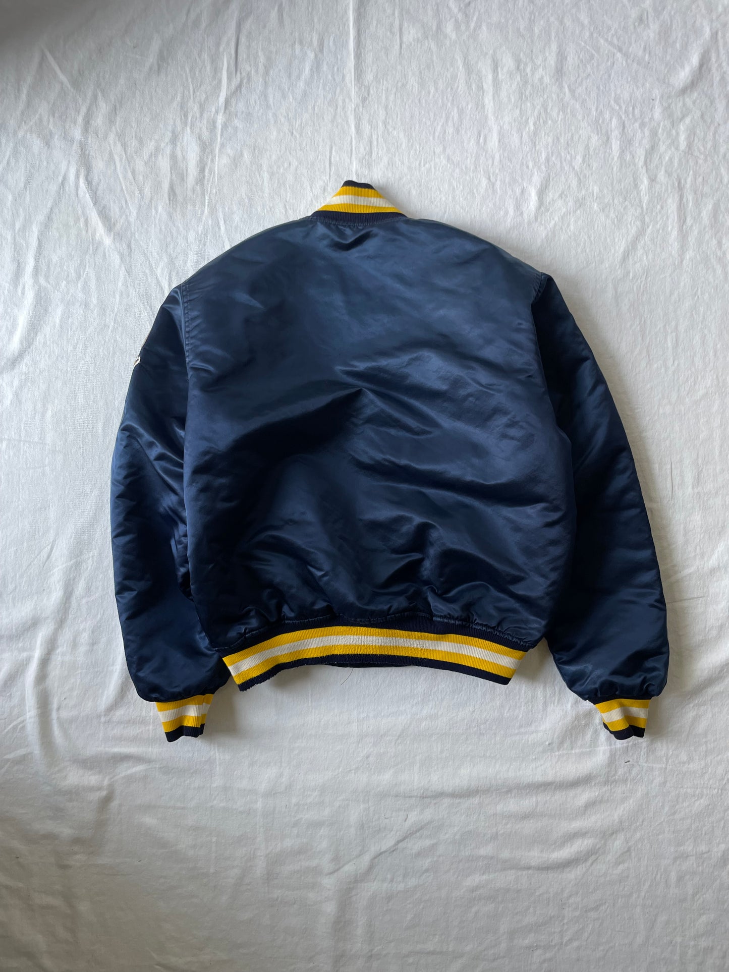 Vintage Notre Dame Satin Starter Bomber Jacket Large