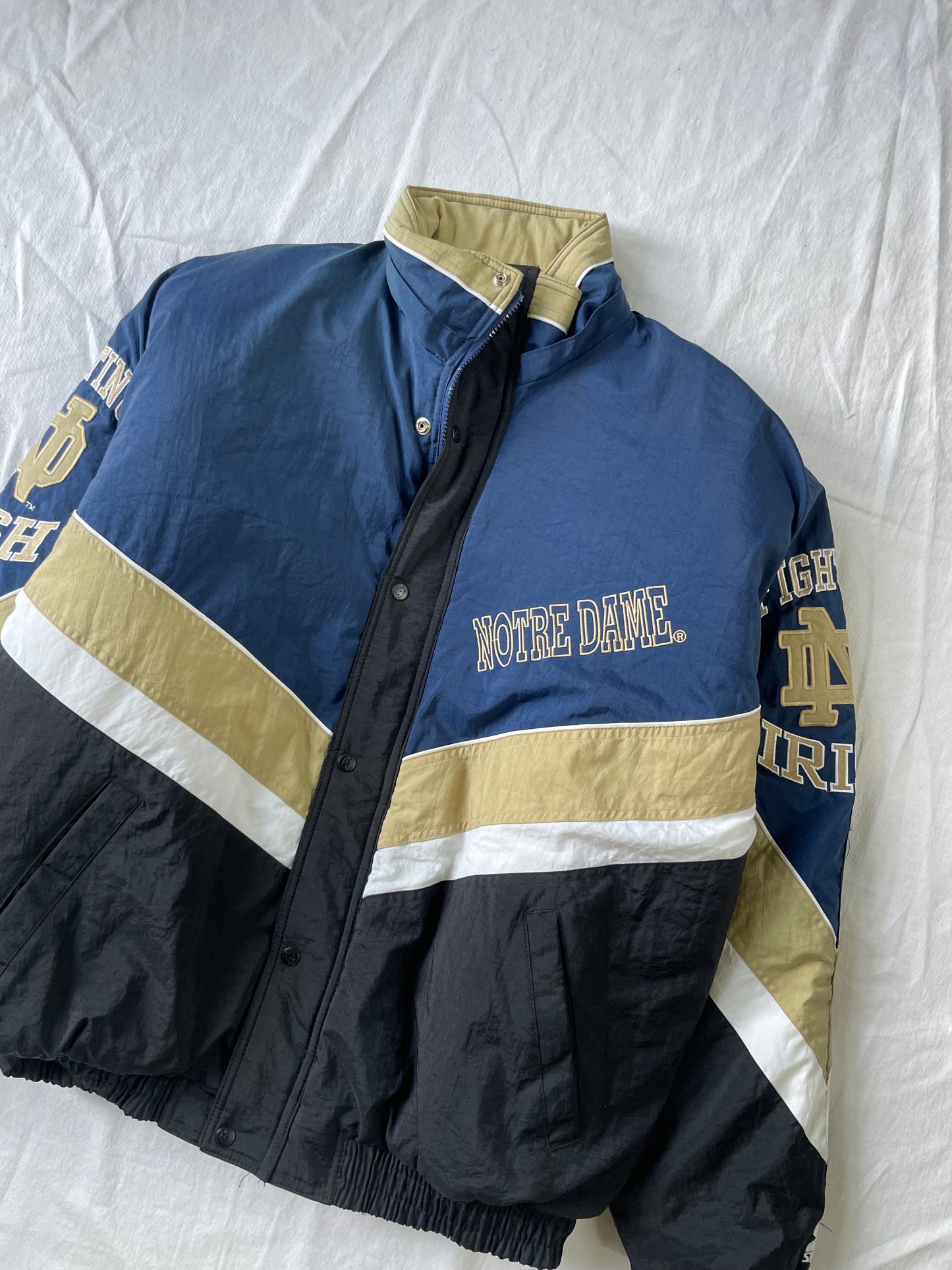 Vintage Notre Dame Starter Puffer Jacket XLarge