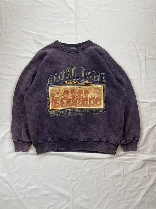 Vintage Notre Dame Football Acid Washed Crewneck XLarge