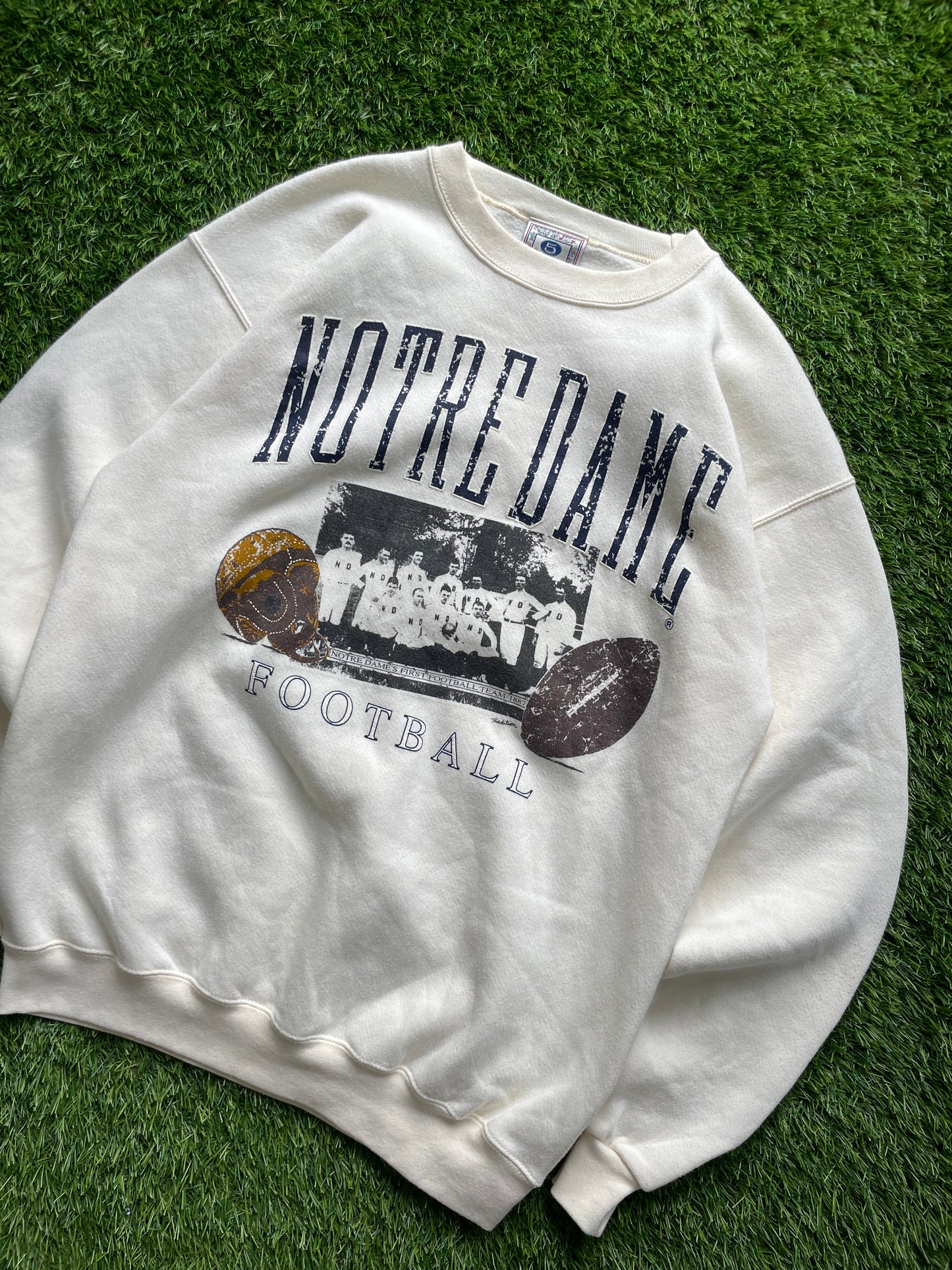 Vintage Notre Dame Football Crewneck Sweatshirt Large/XLarge