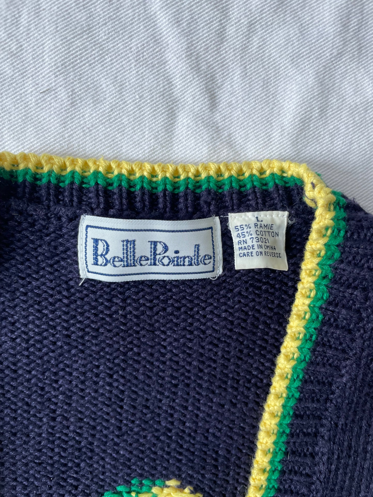 Vintage Notre Dame Knit Sweater Vest Large