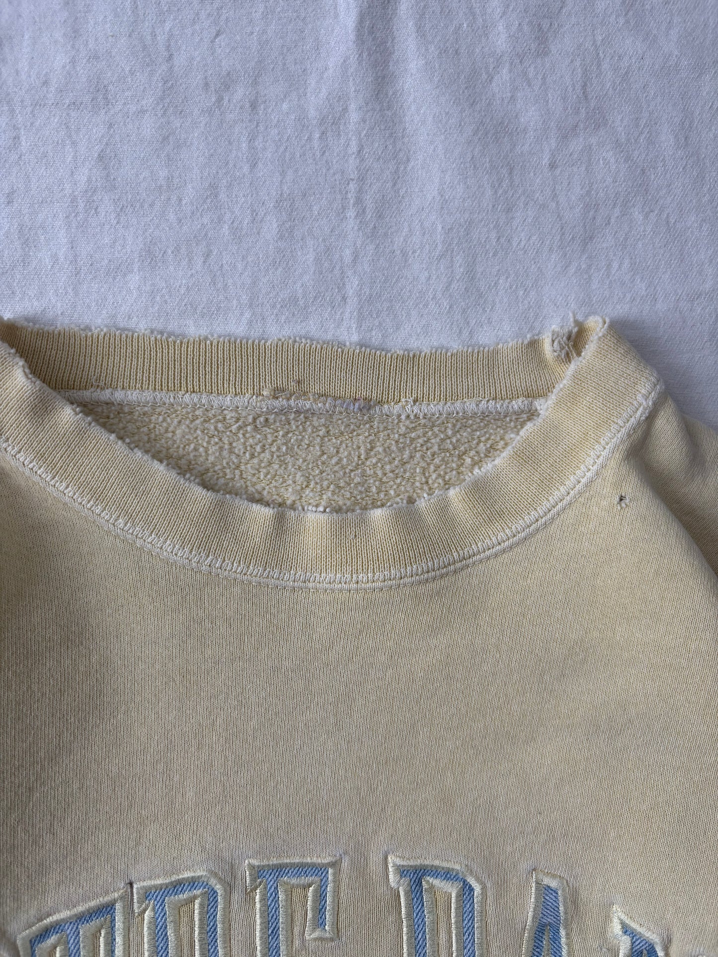 Vintage Notre Dame Yellow Crewneck Large