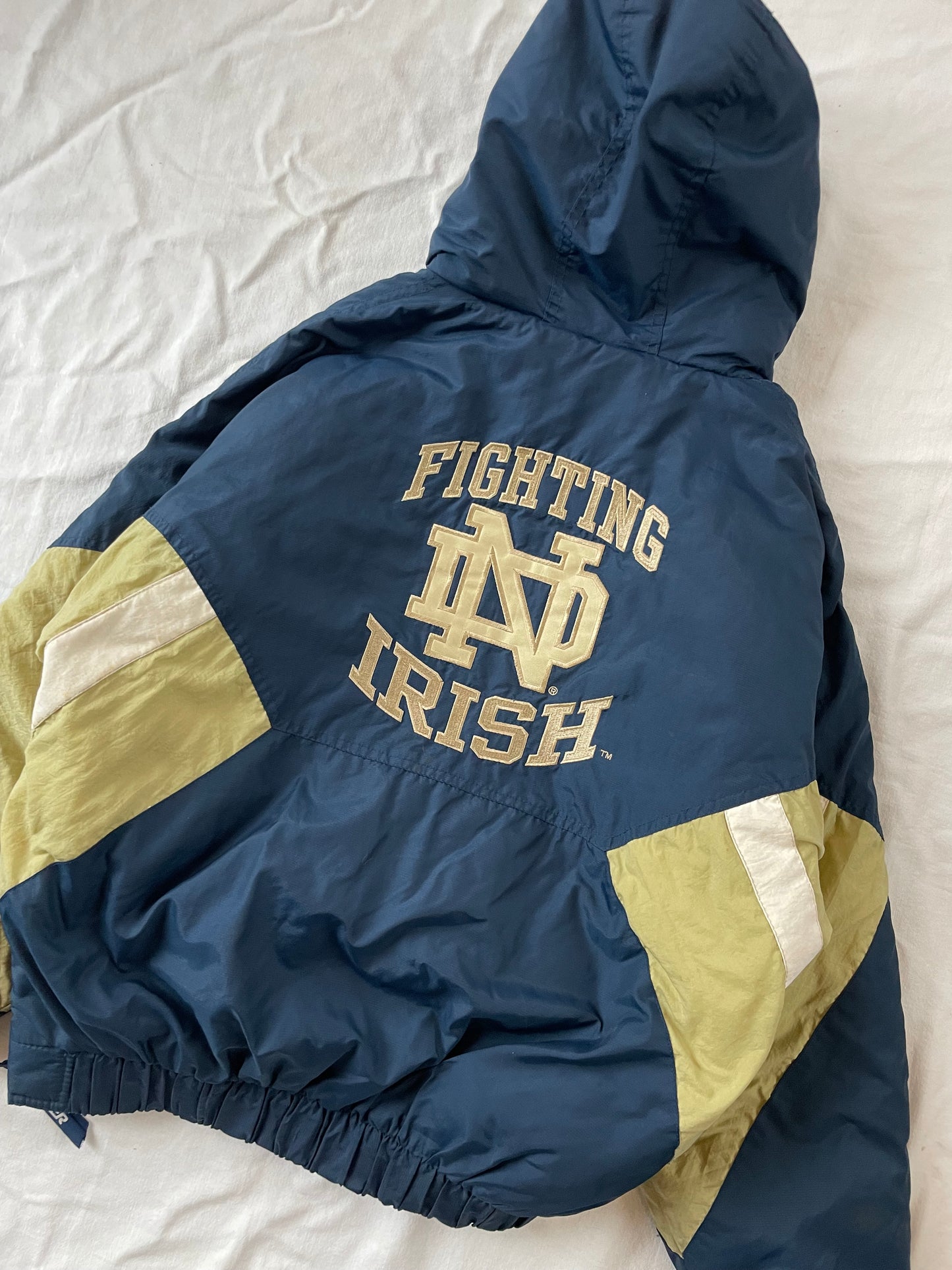 Vintage Notre Dame Starter Puffer Jacket Small