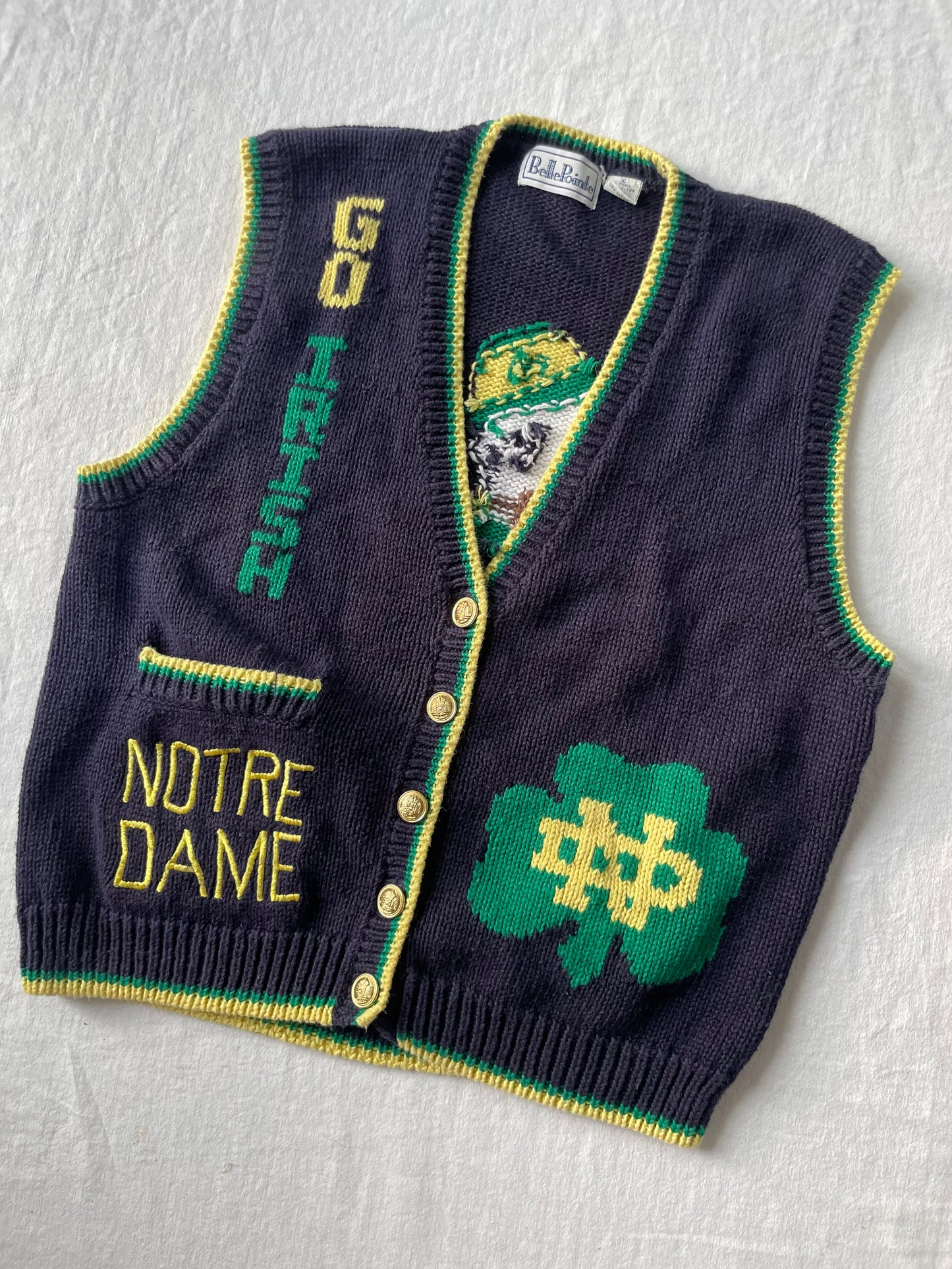 Vintage Notre Dame Sweater Vest Large