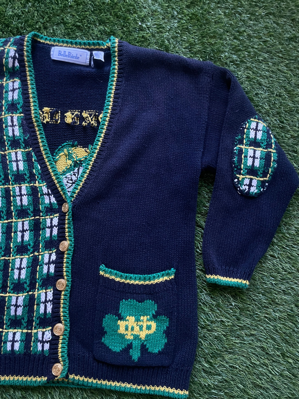 Vintage Notre Dame Cardigan Sweater Medium