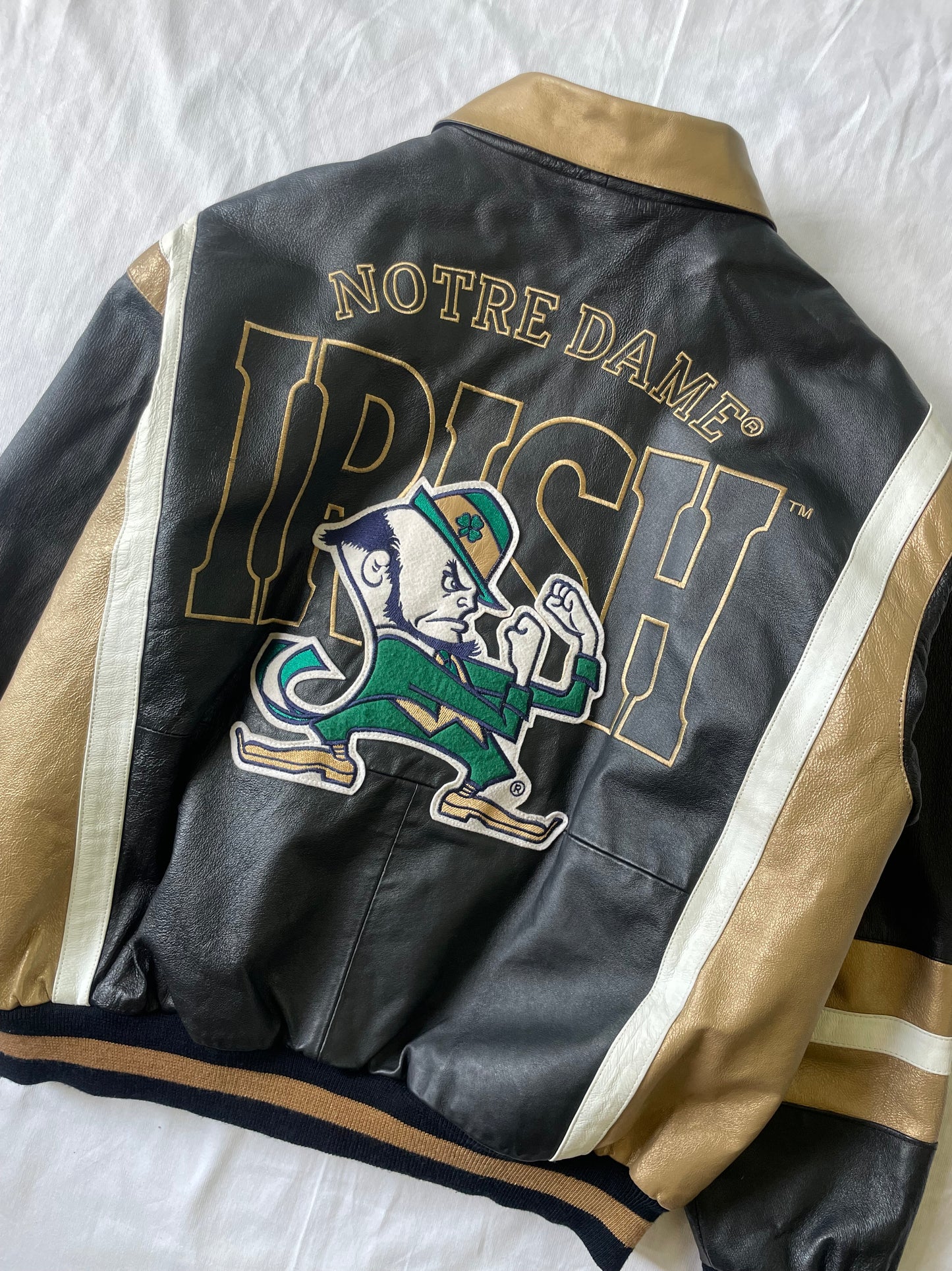 Vintage Notre Dame Leather Jacket 2XL