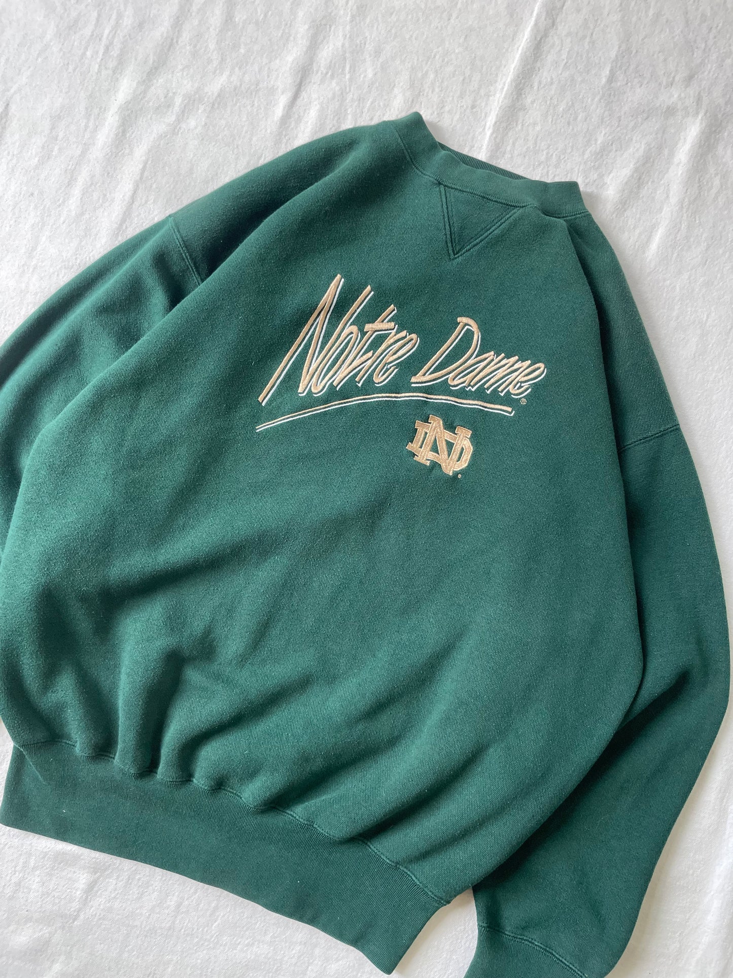 Vintage Notre Dame Green Crewneck Medium