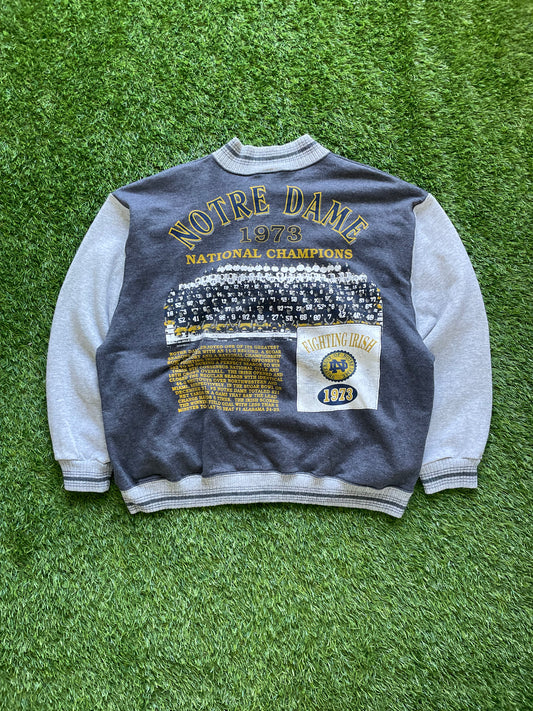 Vintage Notre Dame 1973 Football National Champions Button Up Jacket XLarge