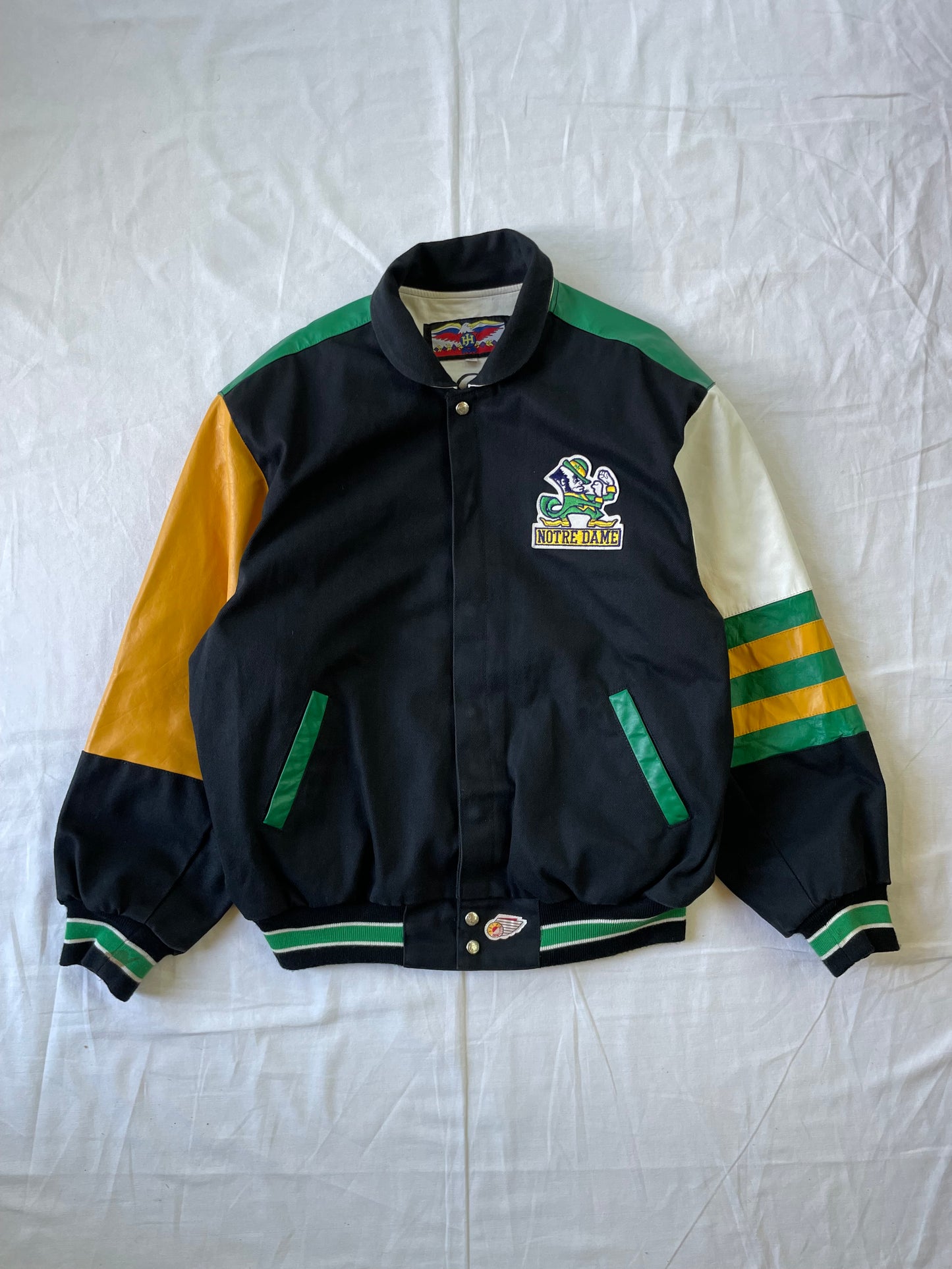 Vintage Notre Dame Jeff Hamilton Leather Jacket XLarge