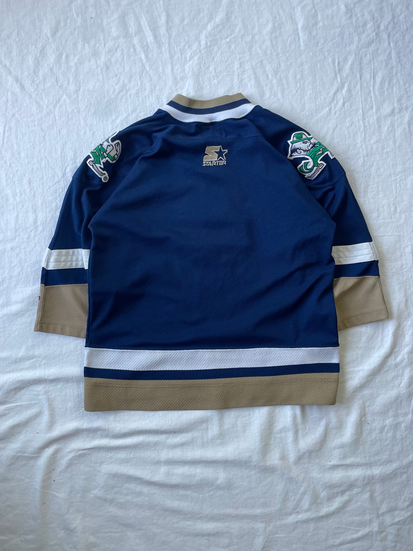 Vintage Notre Dame Starter Hockey Jersey Youth Large/XLarge