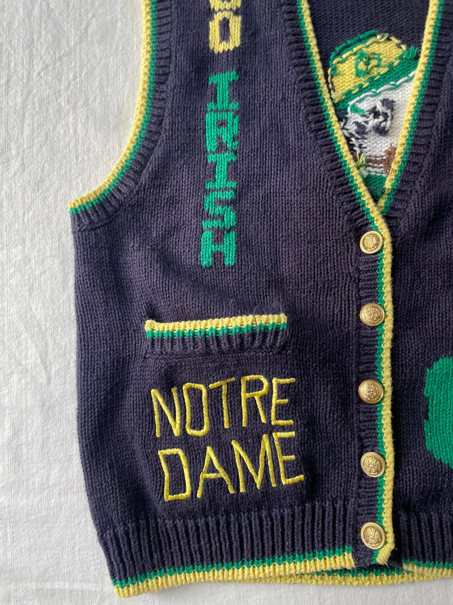 Vintage Notre Dame Sweater Vest Large