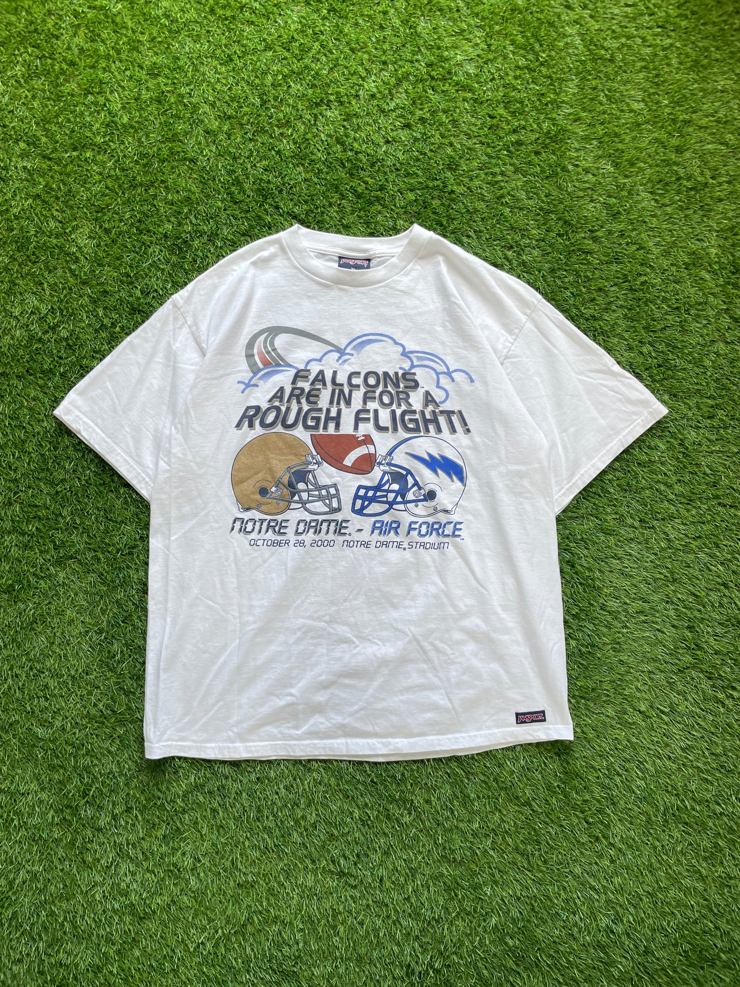 Vintage 2000 Notre Dame vs Air Force Football Tee XLarge