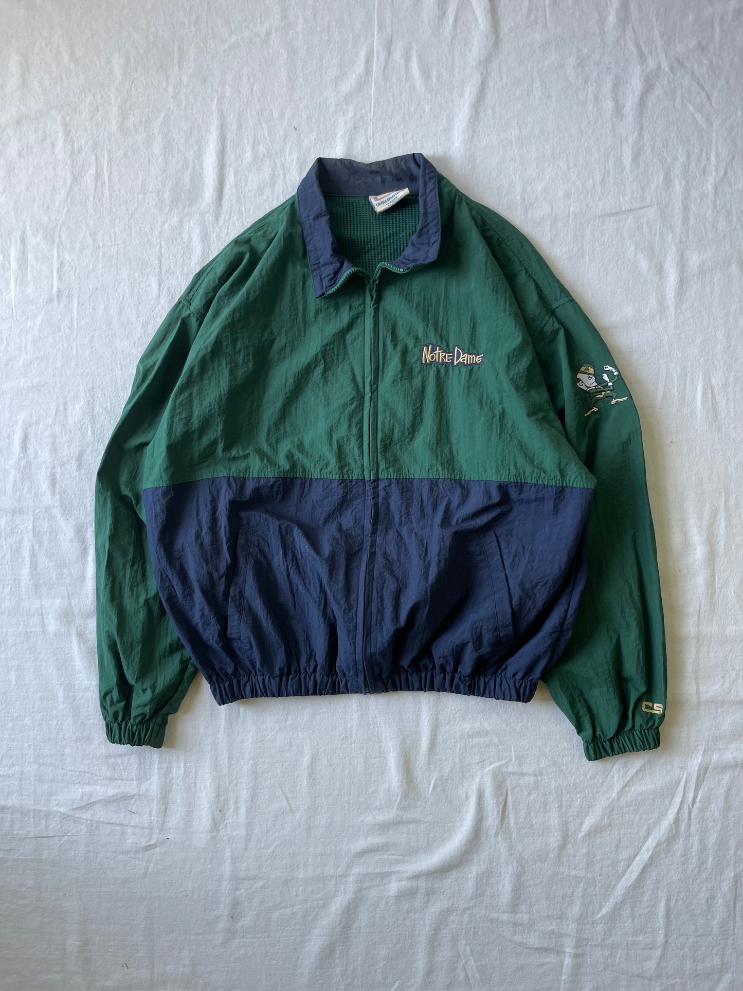 Vintage Notre Dame Windbreaker Jacket Large
