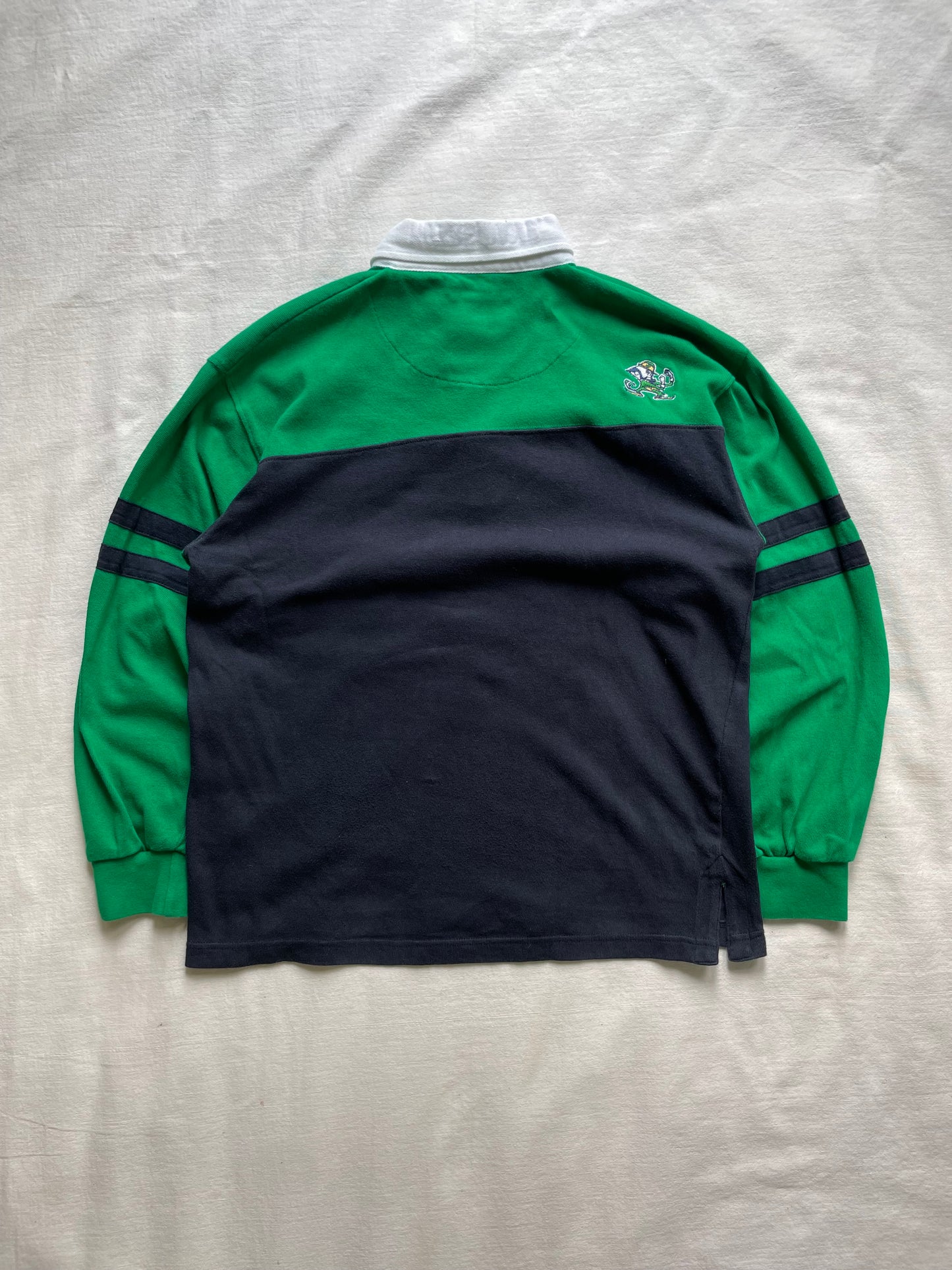 Vintage Notre Dame Green Irish Rugby Polo Small