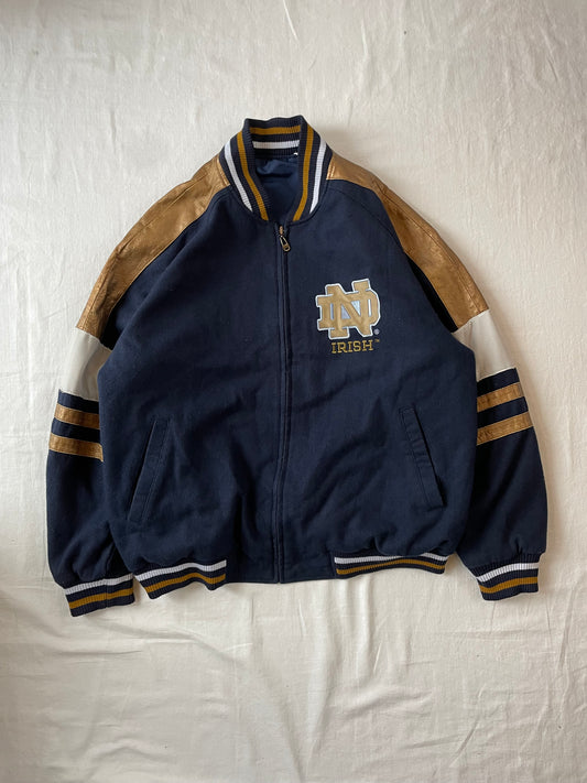 Vintage Notre Dame Reversible Bomber Jacket XLarge