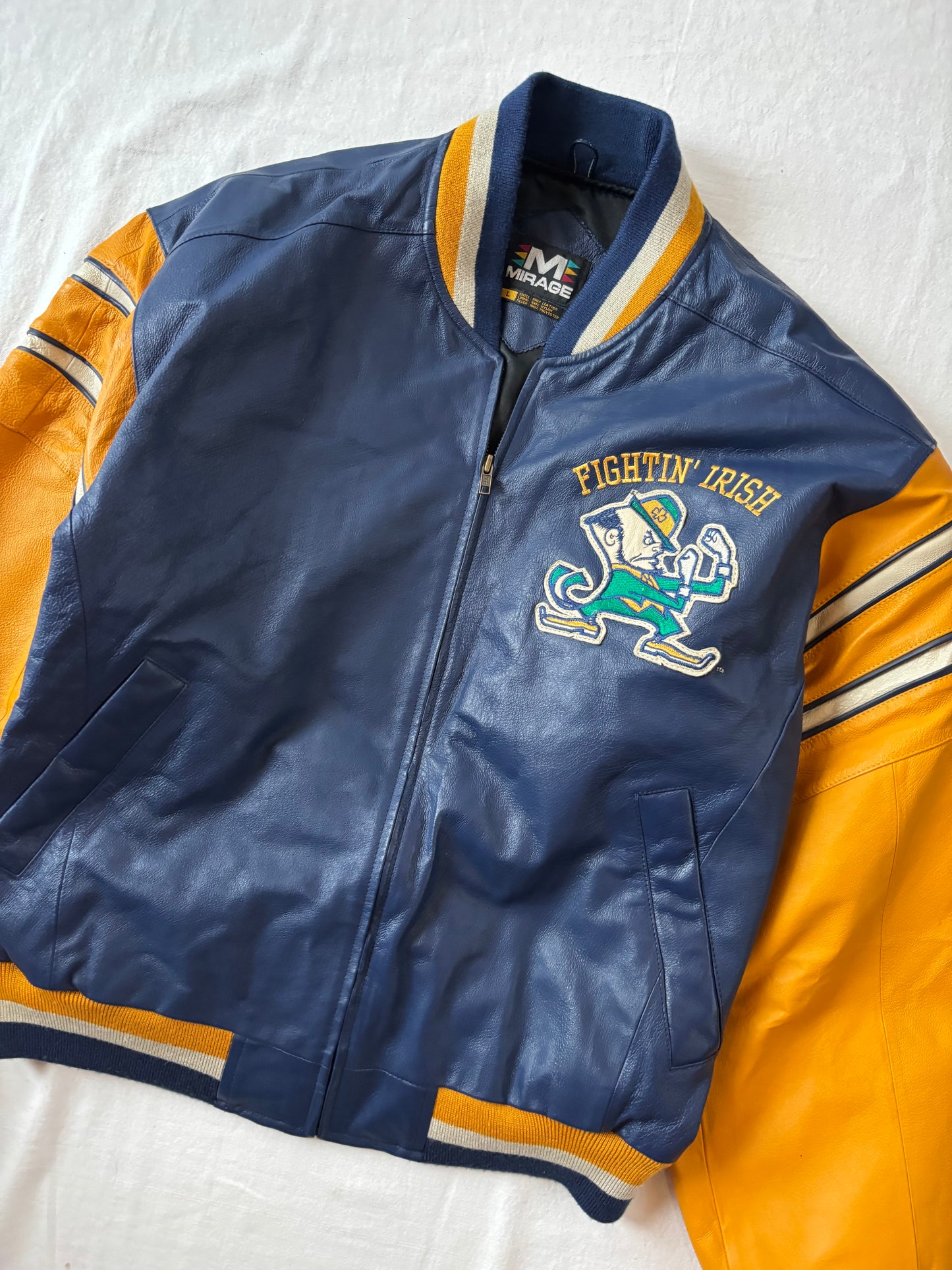 Vintage Notre Dame Leather Jacket Large