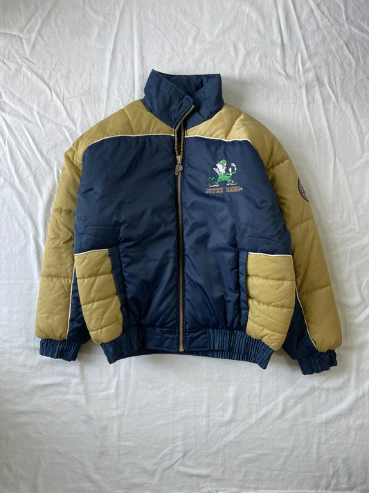 Vintage Notre Dame Fighter Irish Puffer Jacket Large