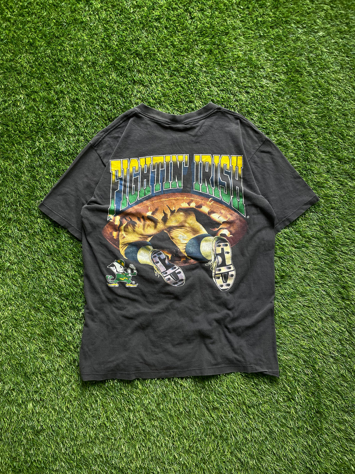 Vintage Notre Dame Football Double Sided Tee Large