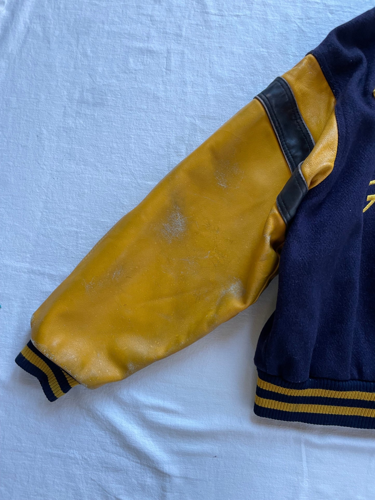 Vintage Notre Dame Leather and Wool Varsity Jacket XLarge