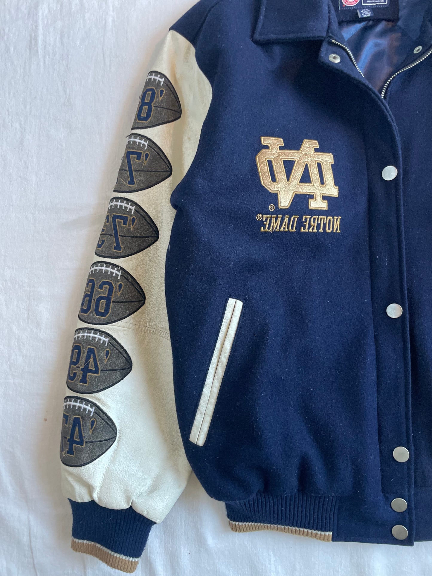 Vintage Notre Dame Nation Champions Varsity Jacket Large