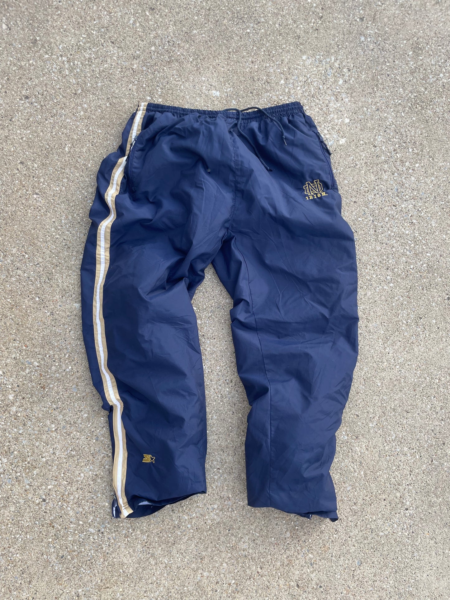 Vintage Notre Dame Starter Track Pants XLarge