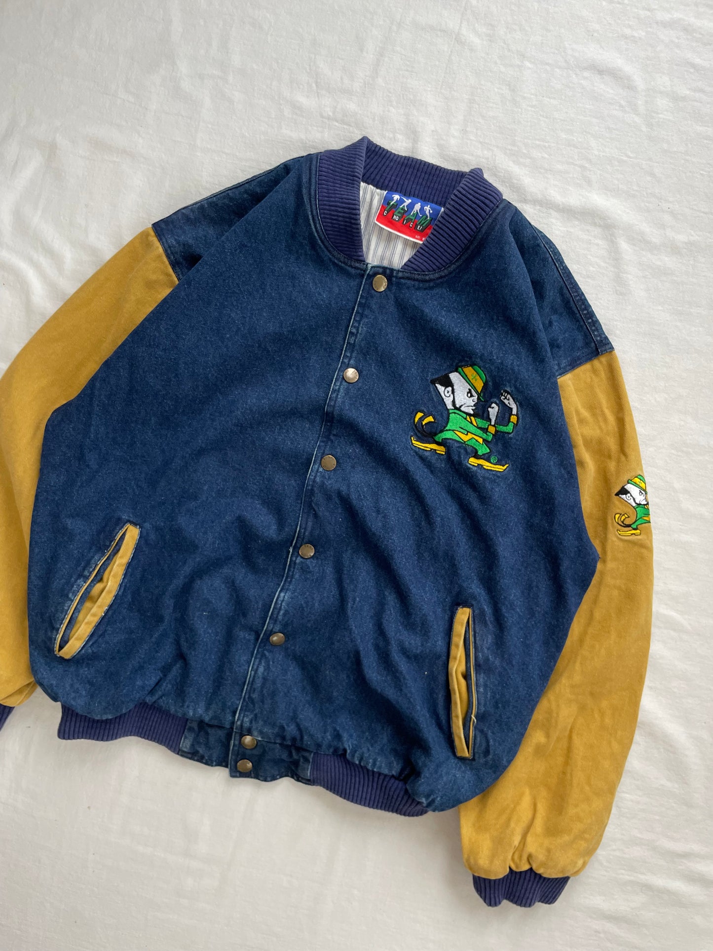 Vintage Notre Dame Denim Jacket XLarge