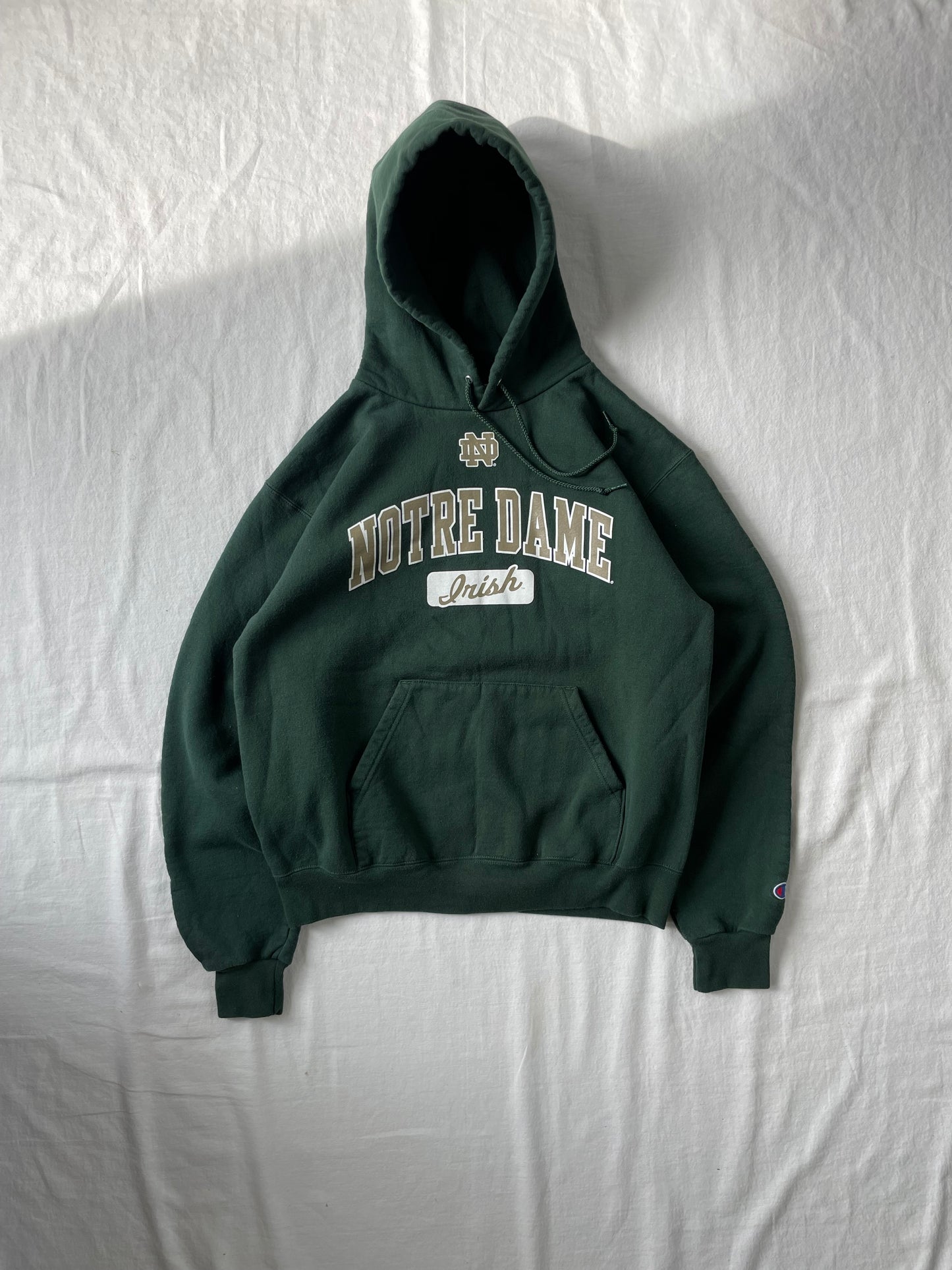 Vintage Notre Dame Irish Hoodie Medium