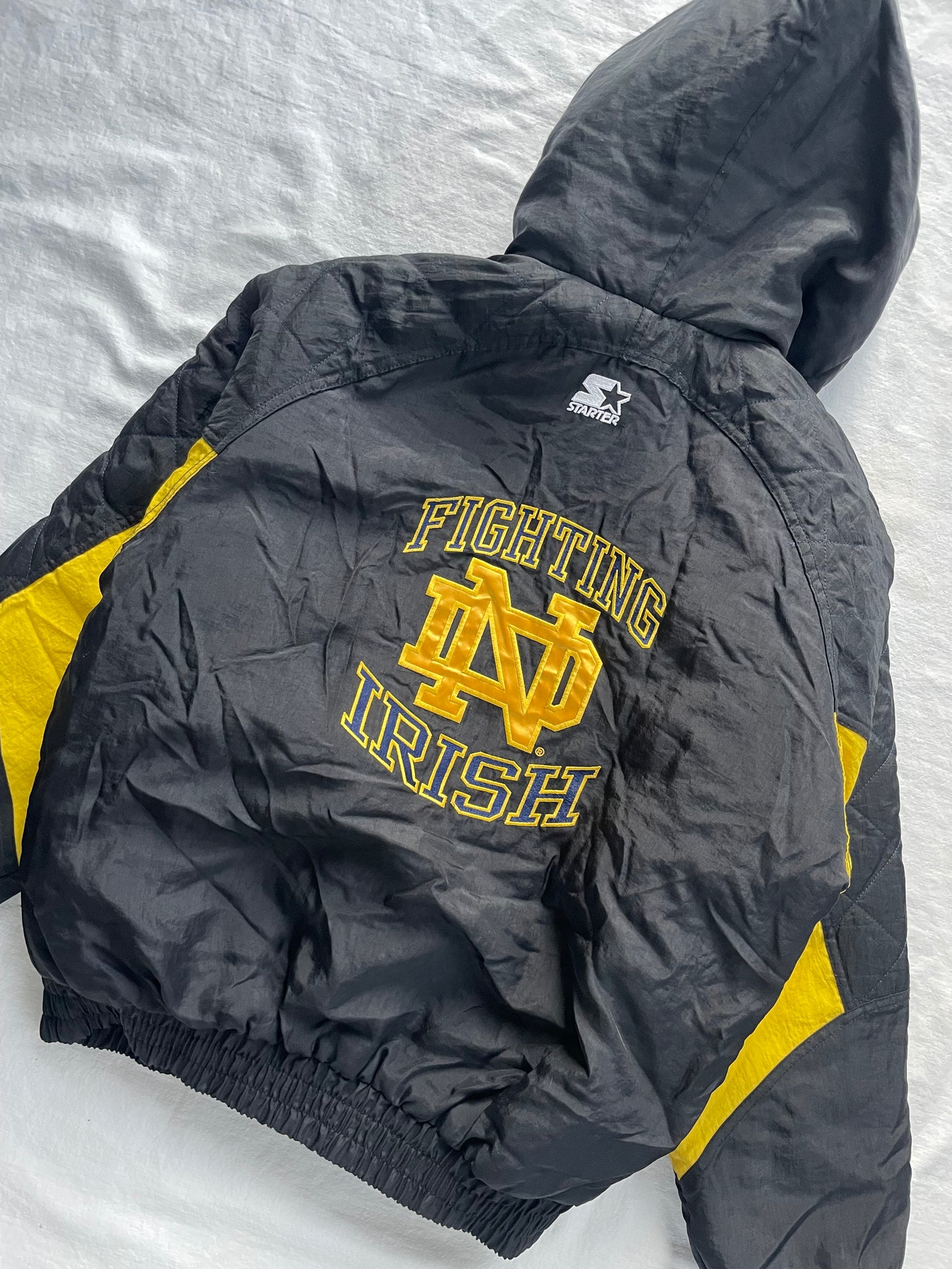 Vintage Notre Dame Starter Puffer Jacket Small