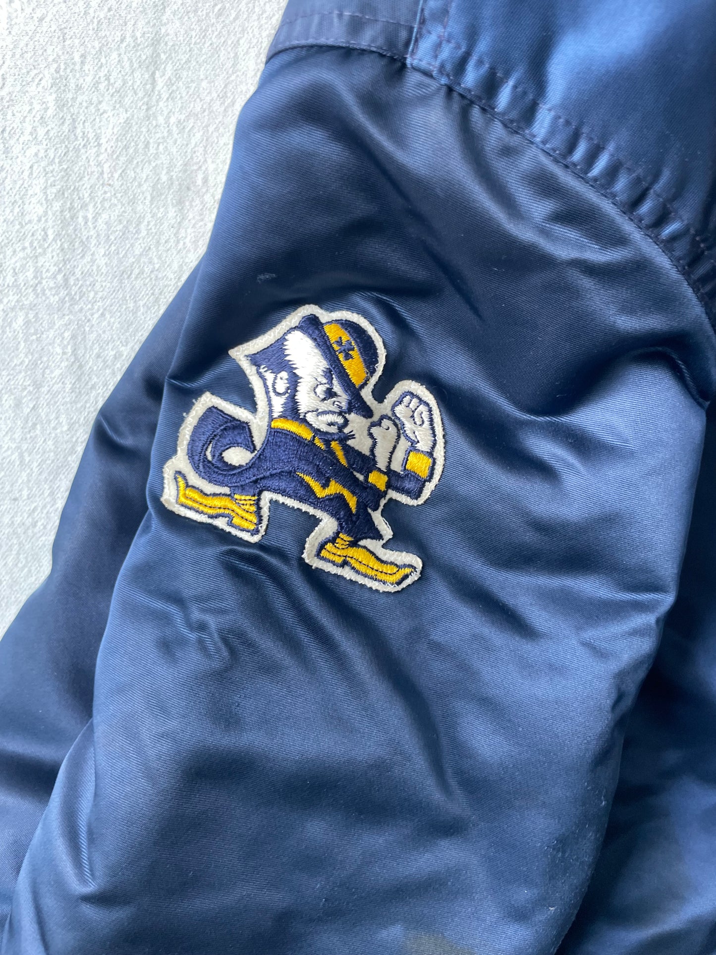 Vintage Notre Dame Satin Jacket XLarge