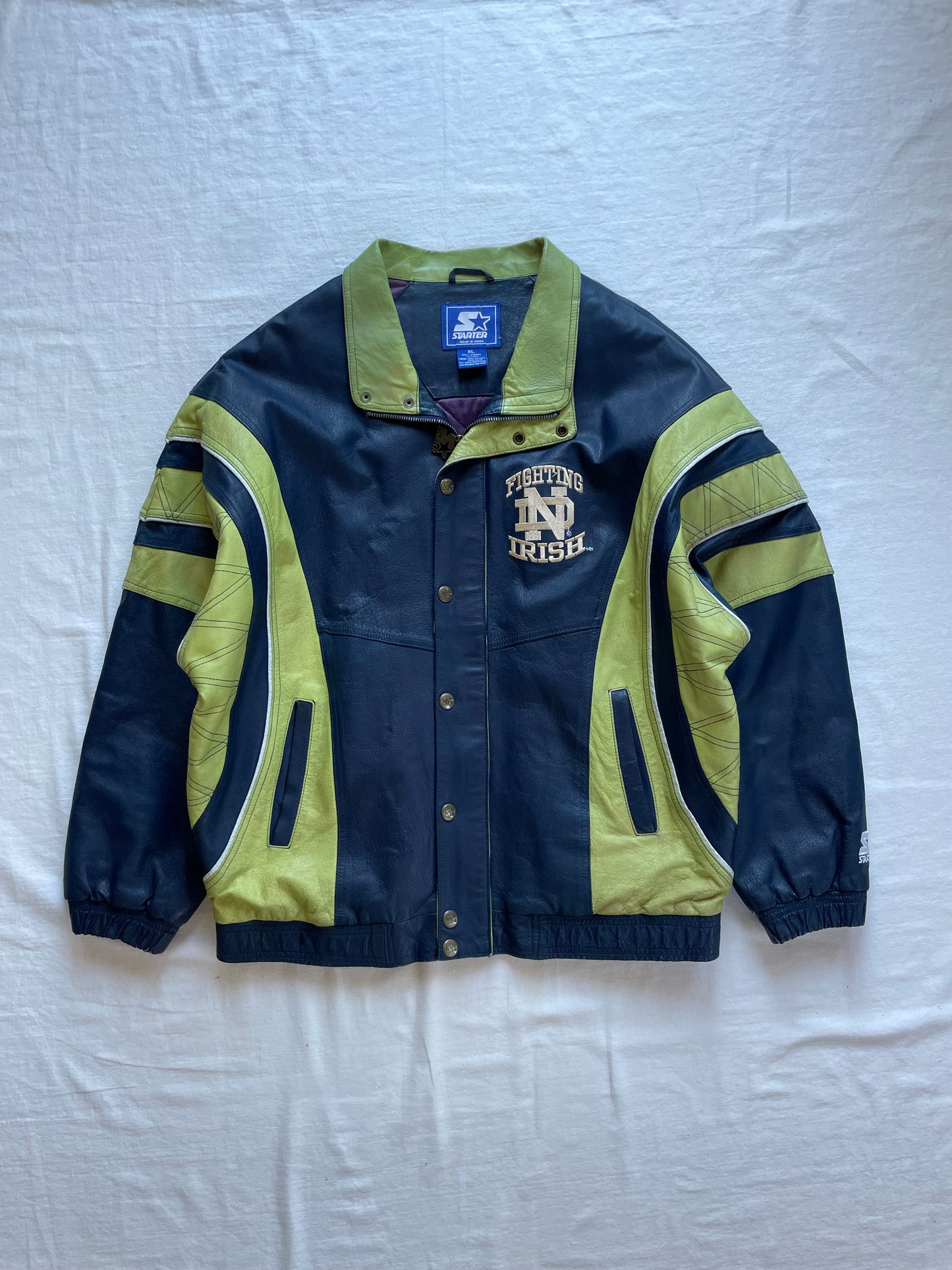 Vintage Notre Dame Leather Jacket XLarge