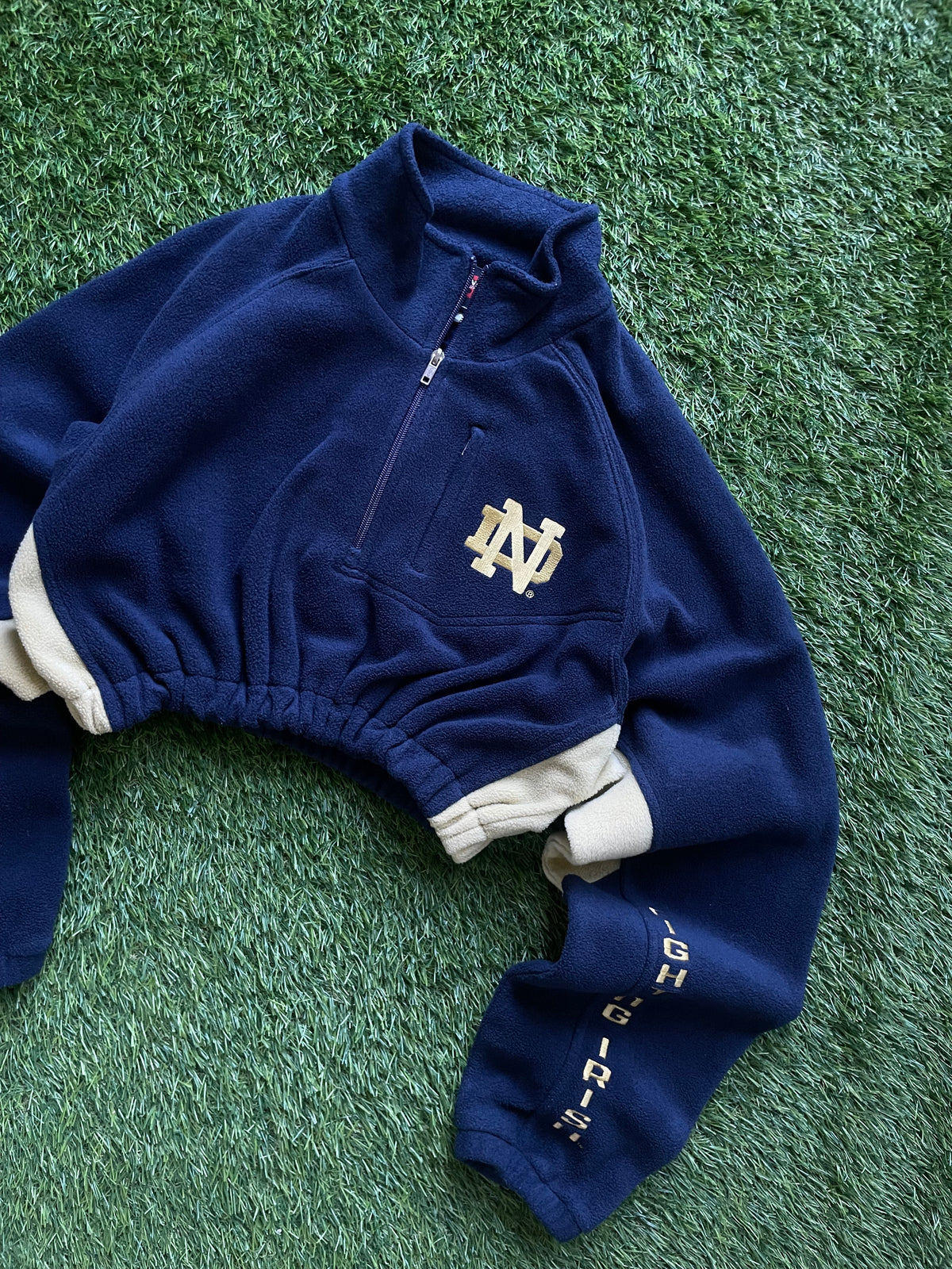 Vintage Notre Dame Women’s Cropped Fleece Jacket Medium/Large