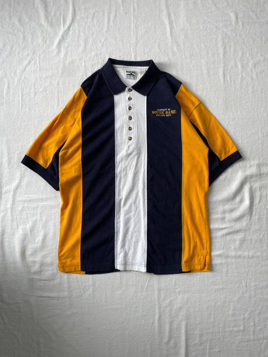 Vintage Notre Dame Striped Polo Large