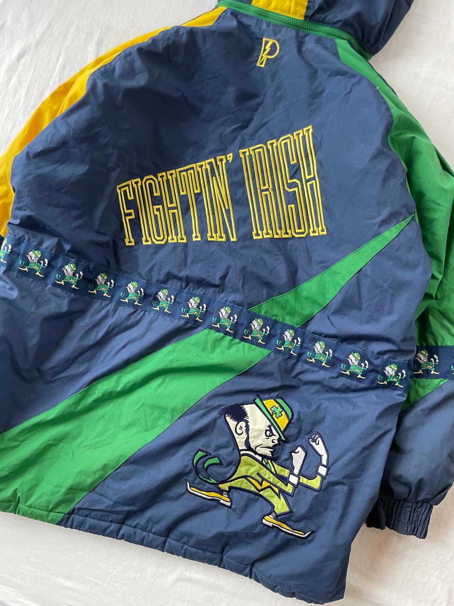 Vintage Notre Dame Puffer Parka Jacket XLarge