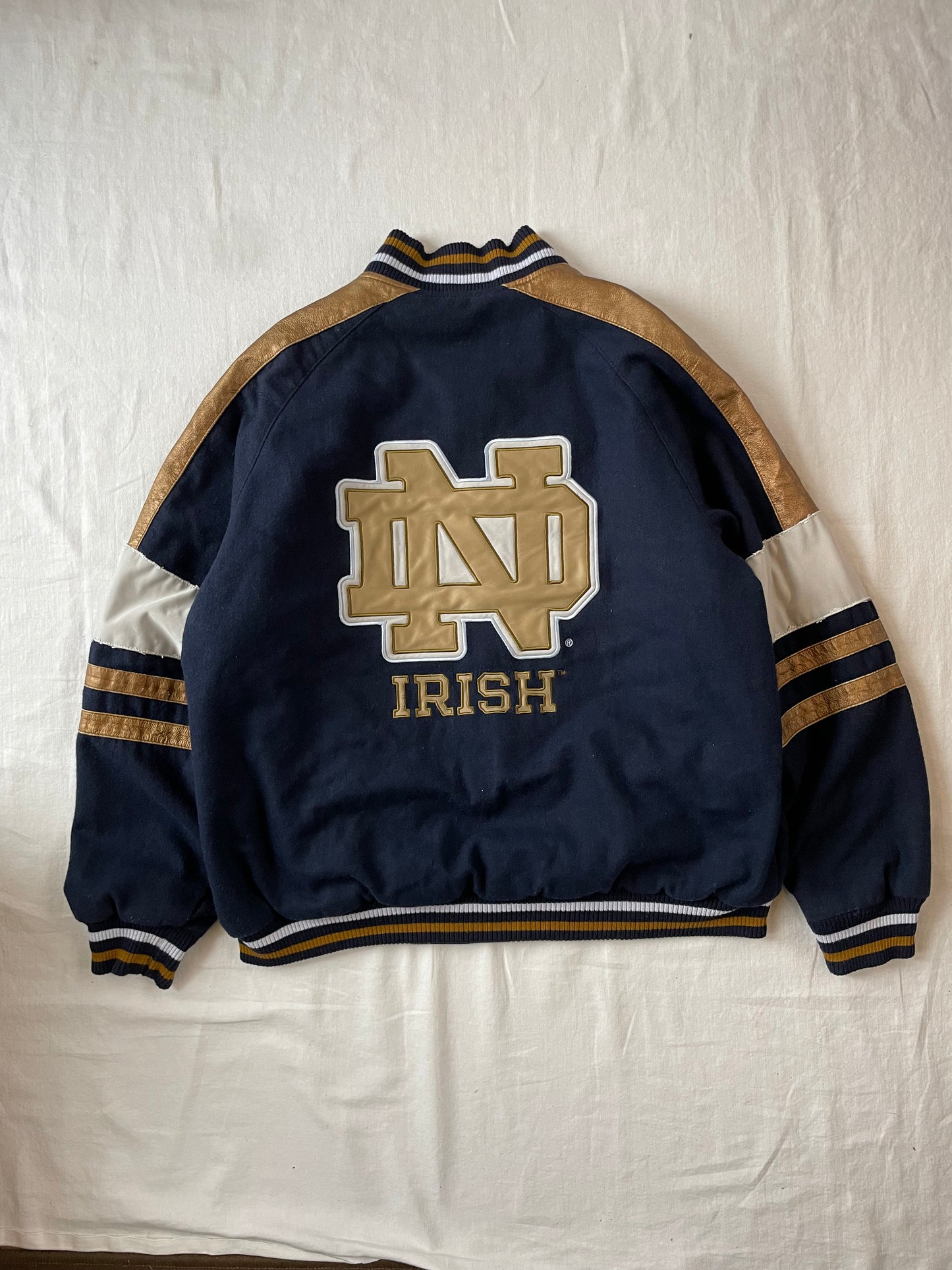 Vintage Notre Dame Reversible Bomber Jacket XLarge