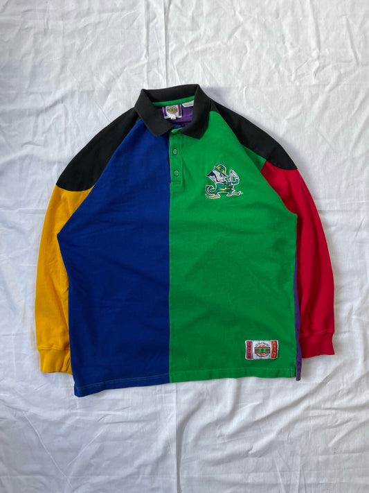 Vintage Notre Dame Multicolored Polo XLarge