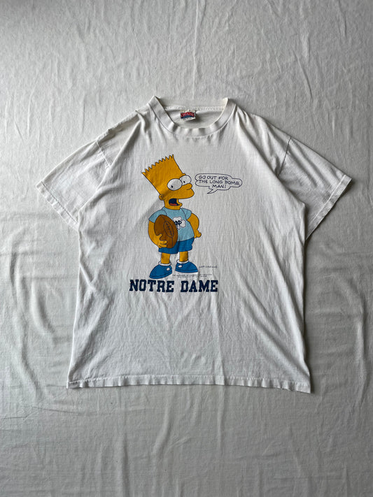 Vintage Notre Dame Bart Simpson Tee XLarge